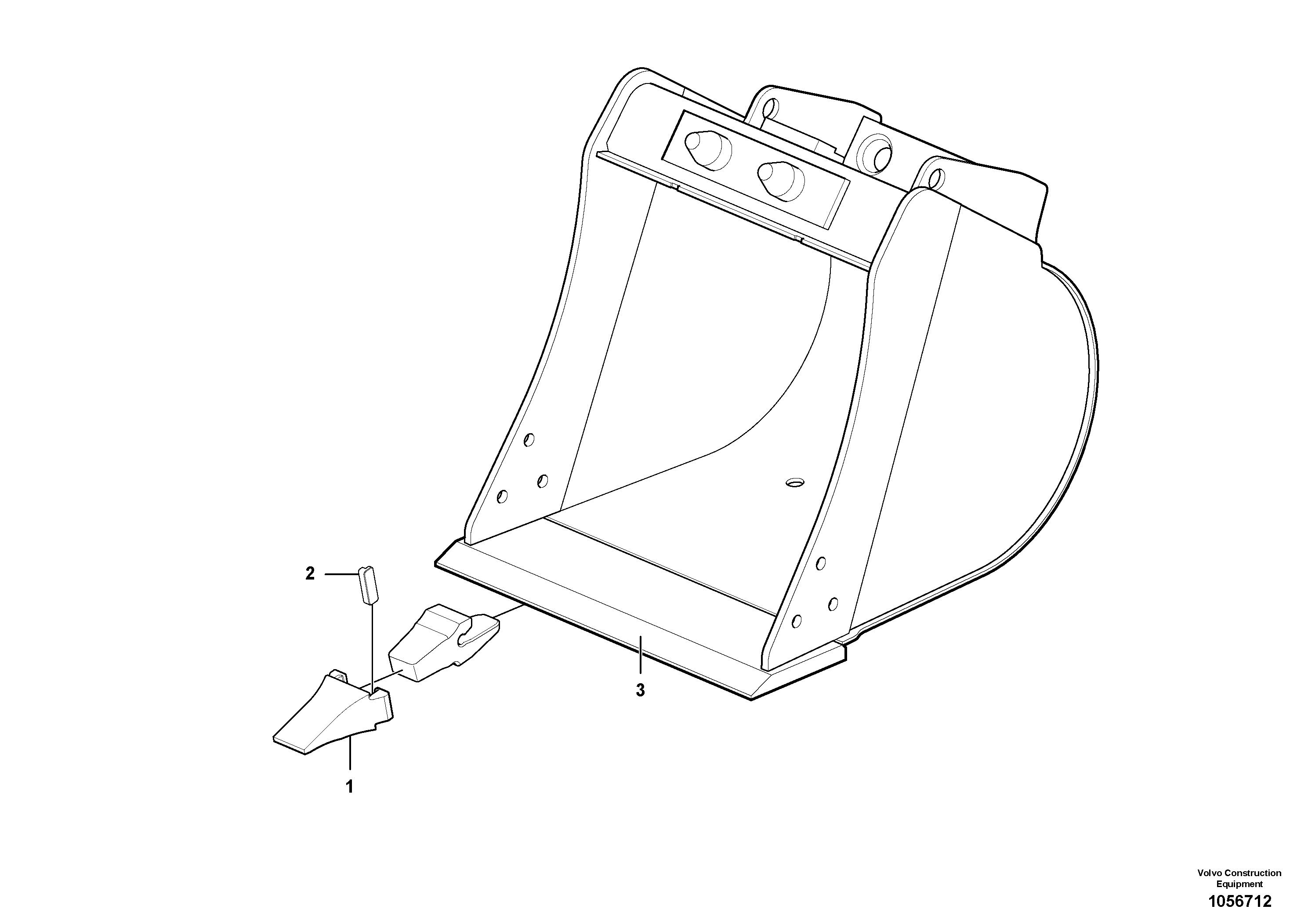 Схема запчастей Volvo ECR48C - 77772 Ковш ATTACHMENTS ATT. COMPACT EXCAVATORS BUCKET&HAMMER