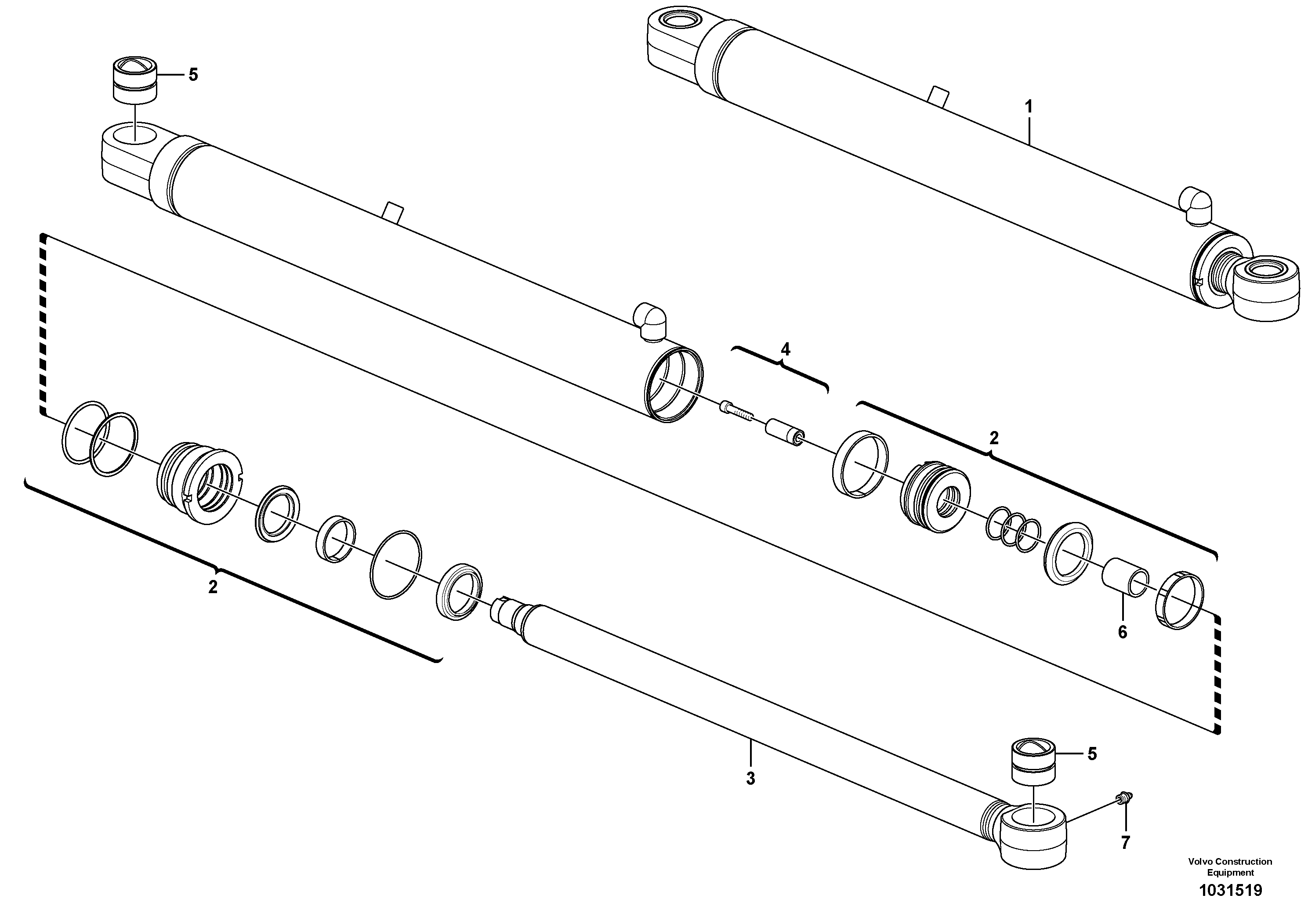 Схема запчастей Volvo ECR48C - 36629 Boom offset cylinder ECR48C