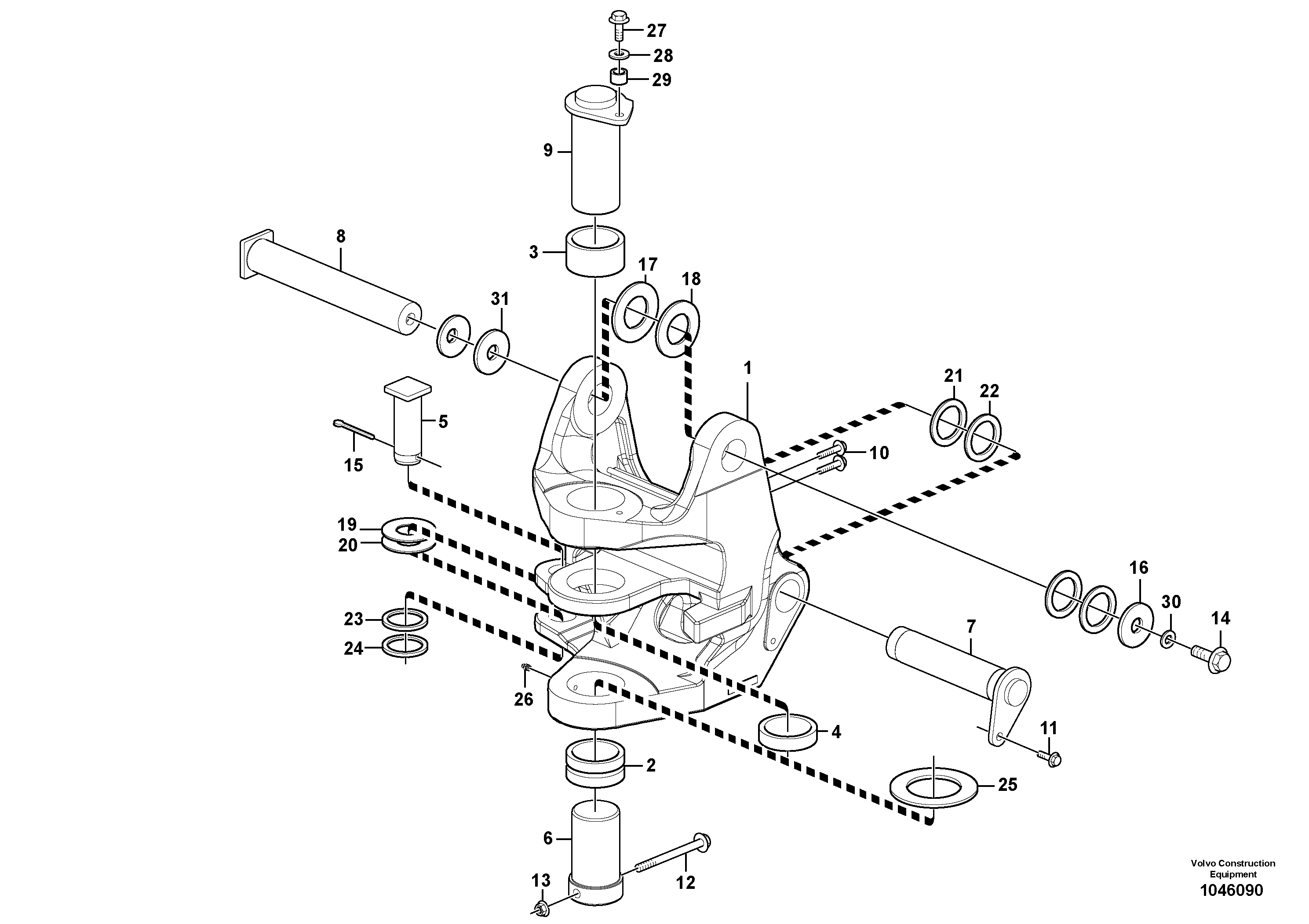 Схема запчастей Volvo ECR48C - 90217 Pivot pin ECR48C