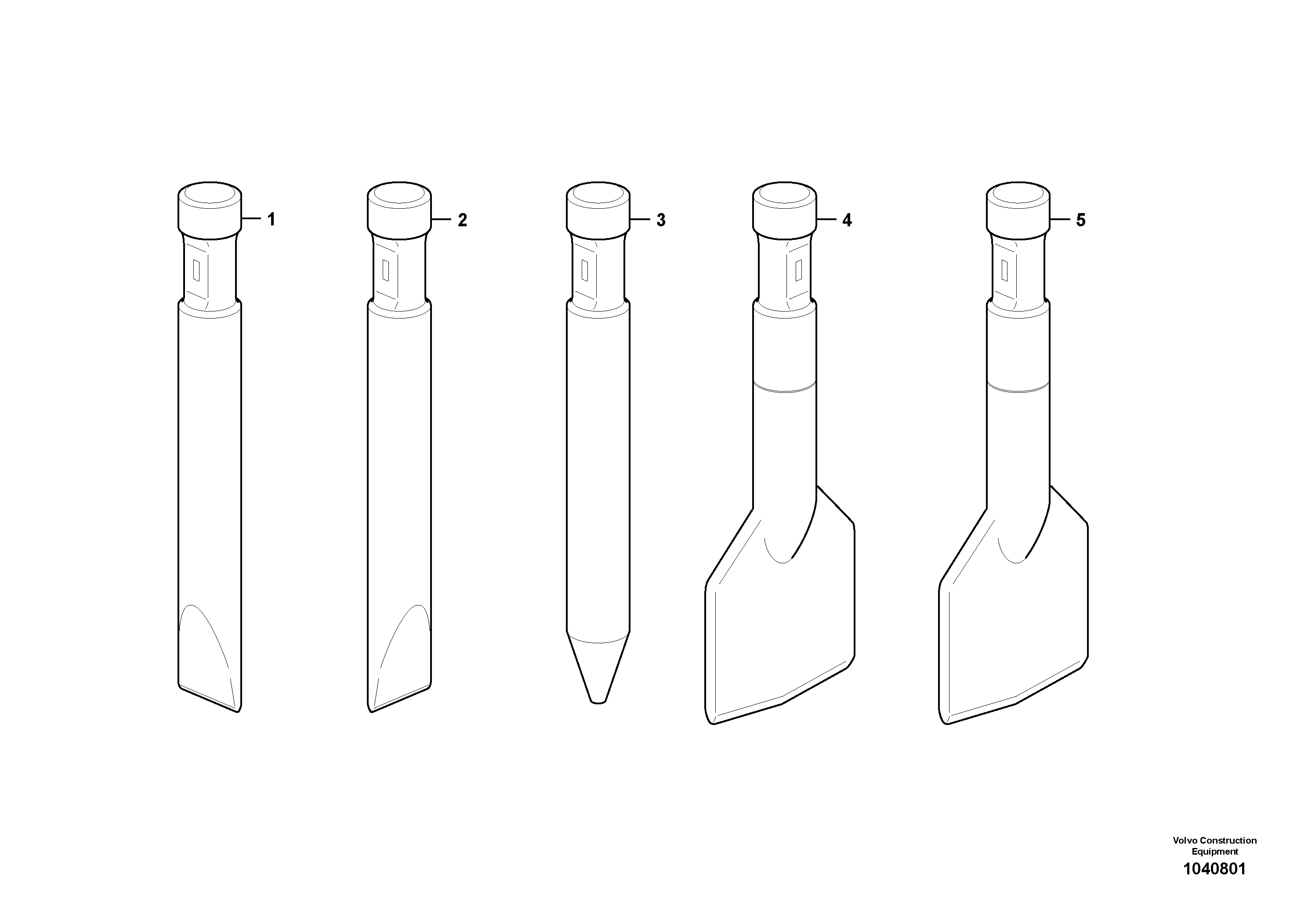 Схема запчастей Volvo ECR48C - 77793 Breaker tools ATTACHMENTS ATT. COMPACT EXCAVATORS BUCKET&HAMMER