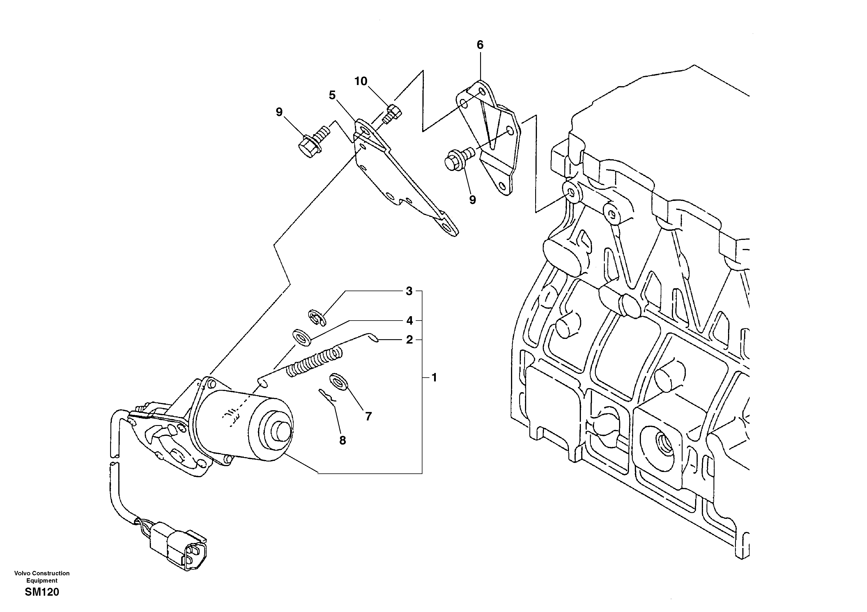 Схема запчастей Volvo EW55 SER NO 5630- - 101873 Fuel shut-off valve 