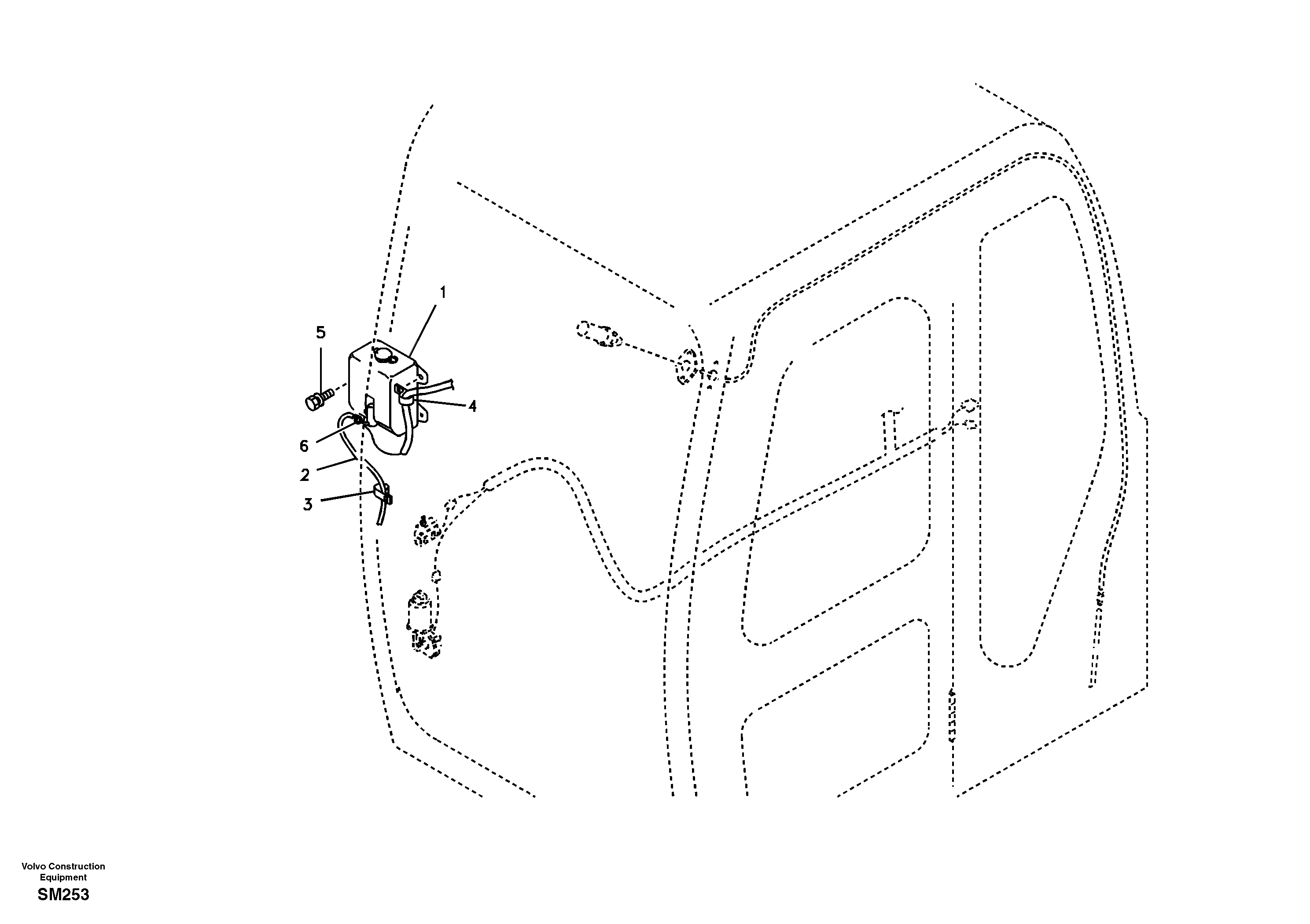 Схема запчастей Volvo EW55 SER NO 5630- - 12655 Шайба лобового стекла (ветрового) 