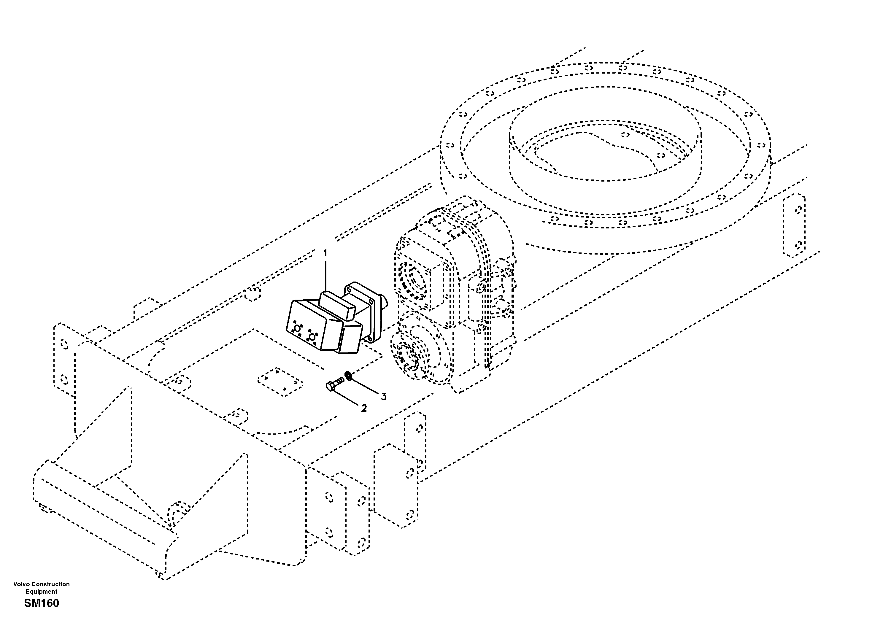 Схема запчастей Volvo EW55 SER NO 5630- - 12413 Travel motor with mounting parts 