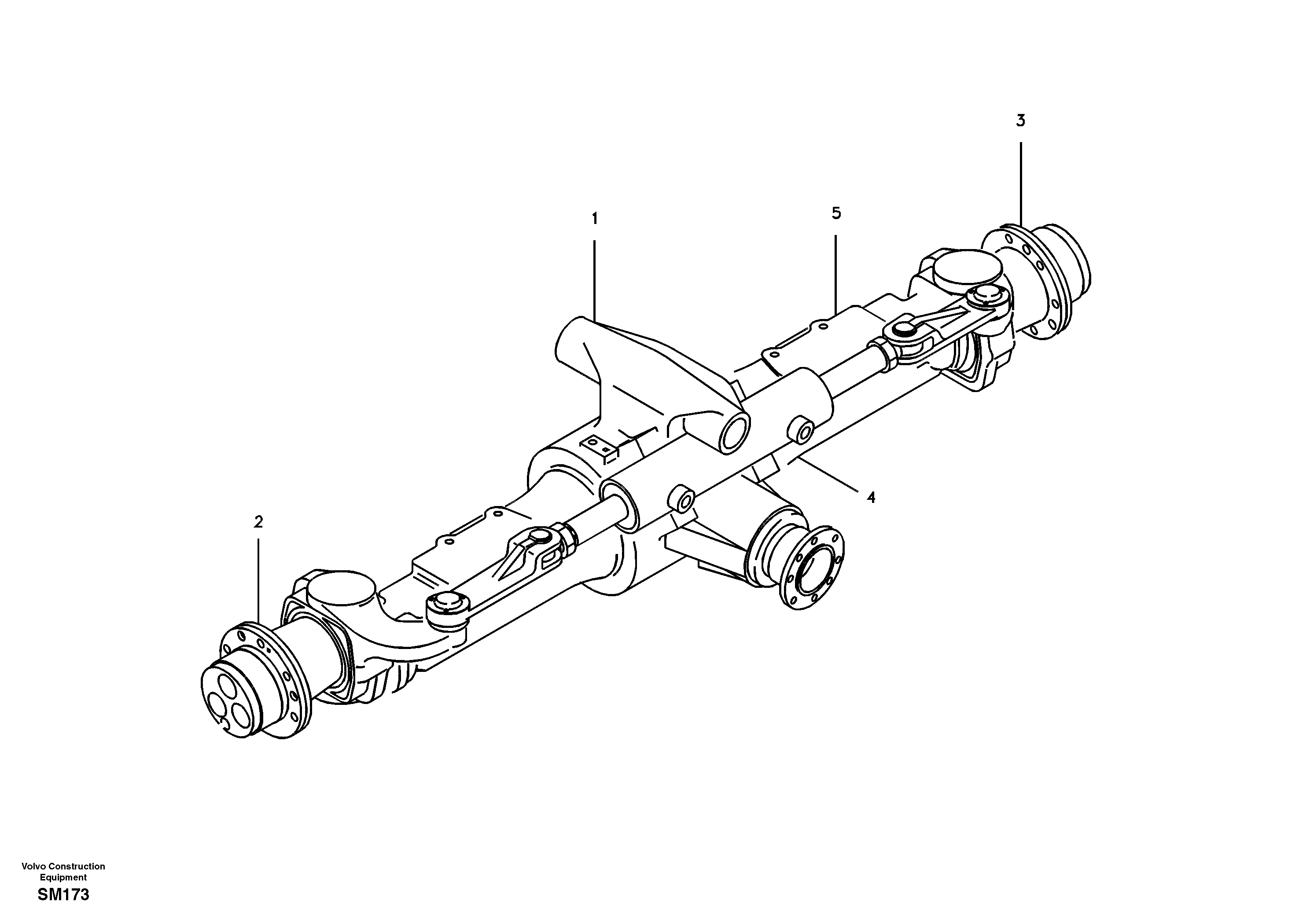 Схема запчастей Volvo EW55 SER NO 5630- - 11836 Axle, front 