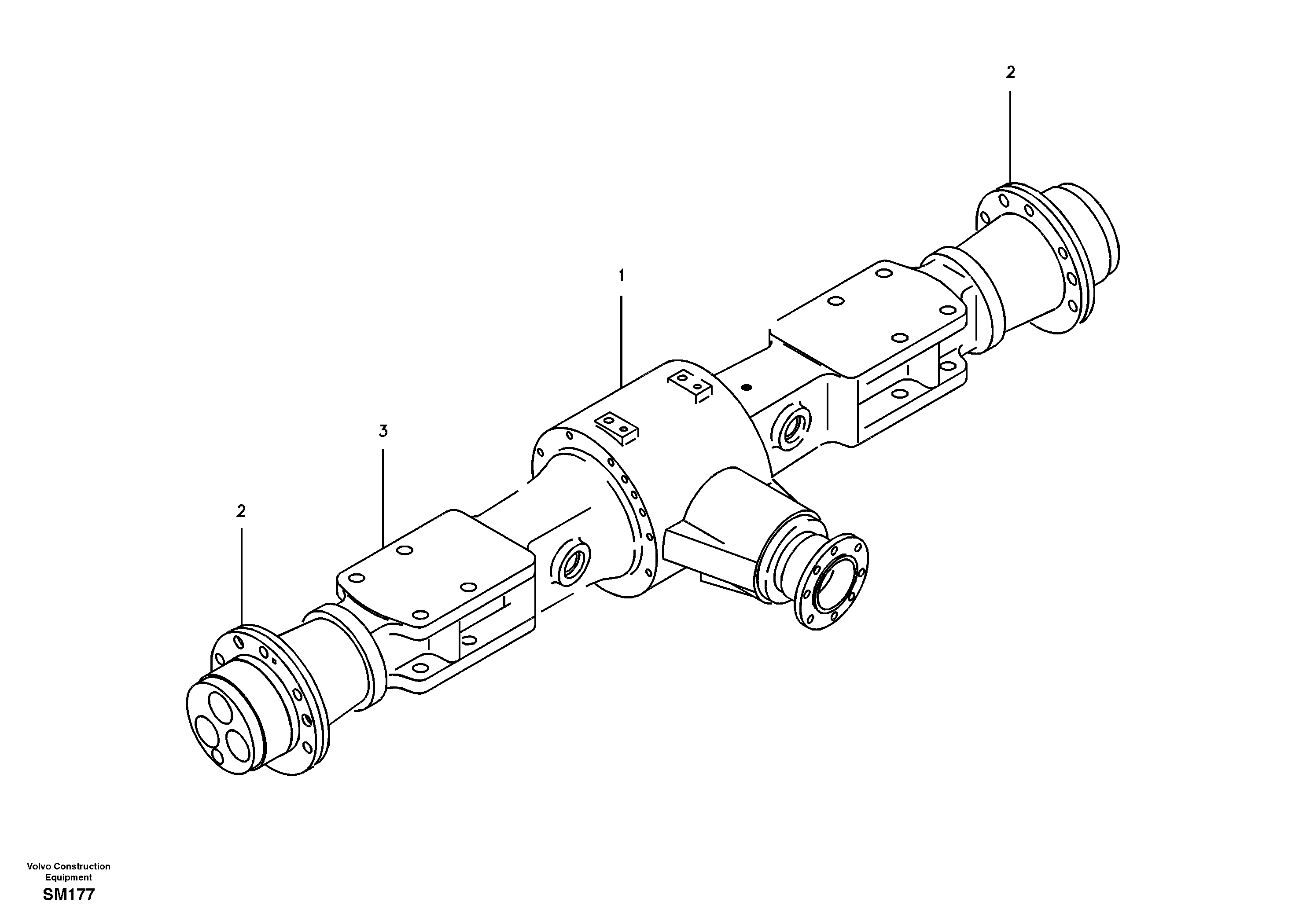 Схема запчастей Volvo EW55 SER NO 5630- - 11839 Мост задний (ось) 