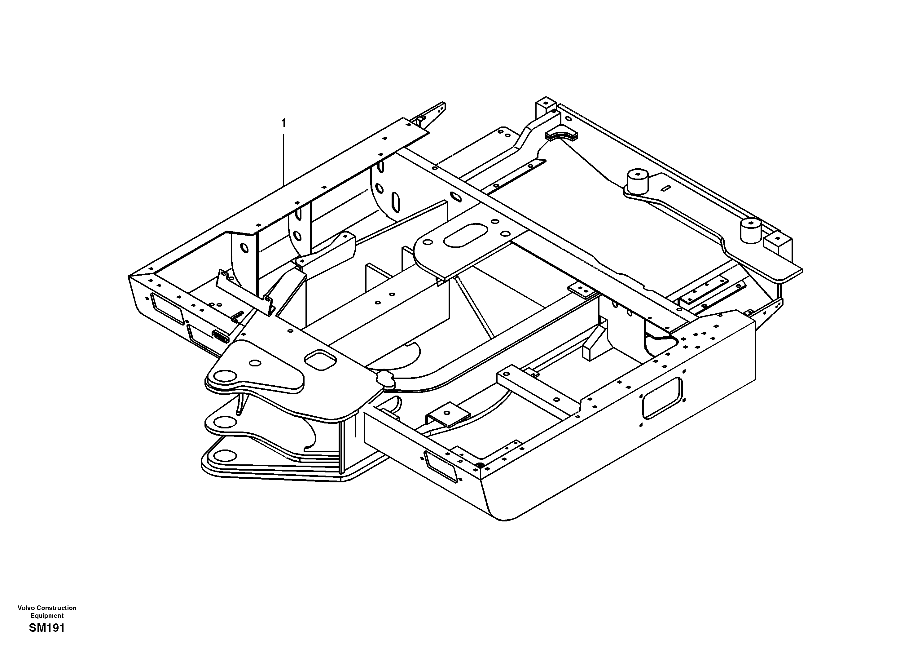 Схема запчастей Volvo EW55 SER NO 5630- - 13114 Upper frame 