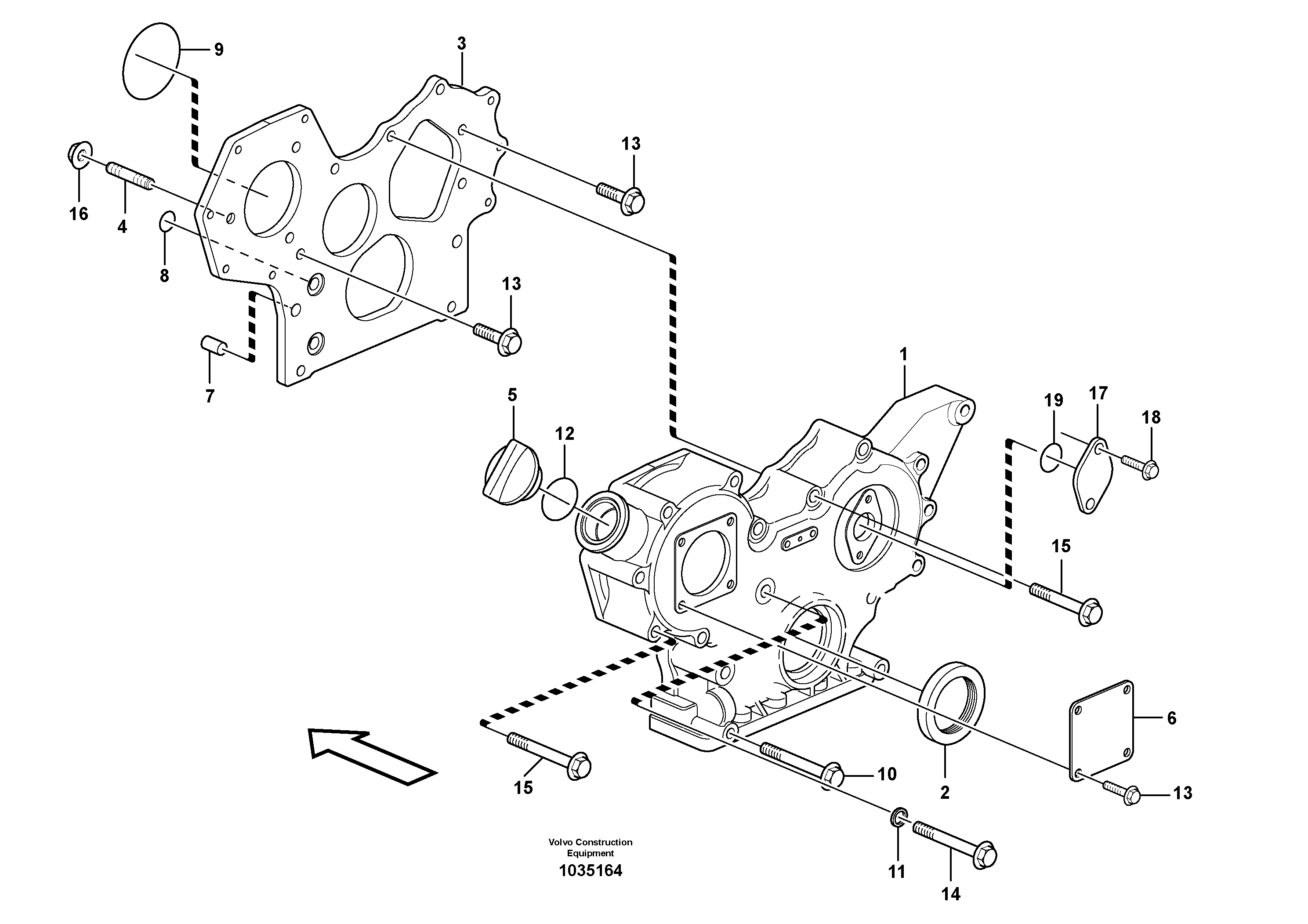 Схема запчастей Volvo EC27C - 55096 Timing gear casing and gears EC27C