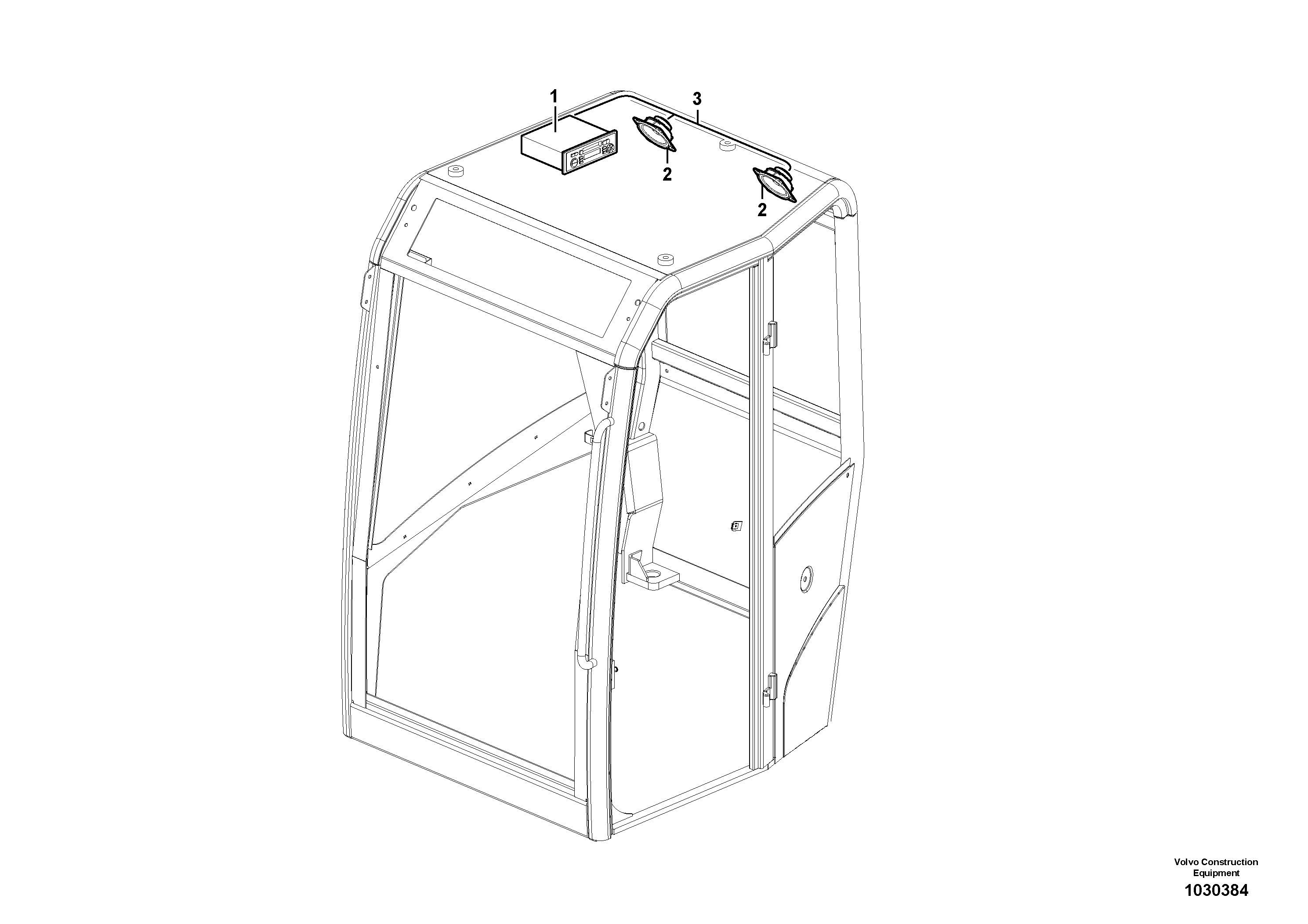Схема запчастей Volvo EC27C - 9889 Radio bracket EC27C