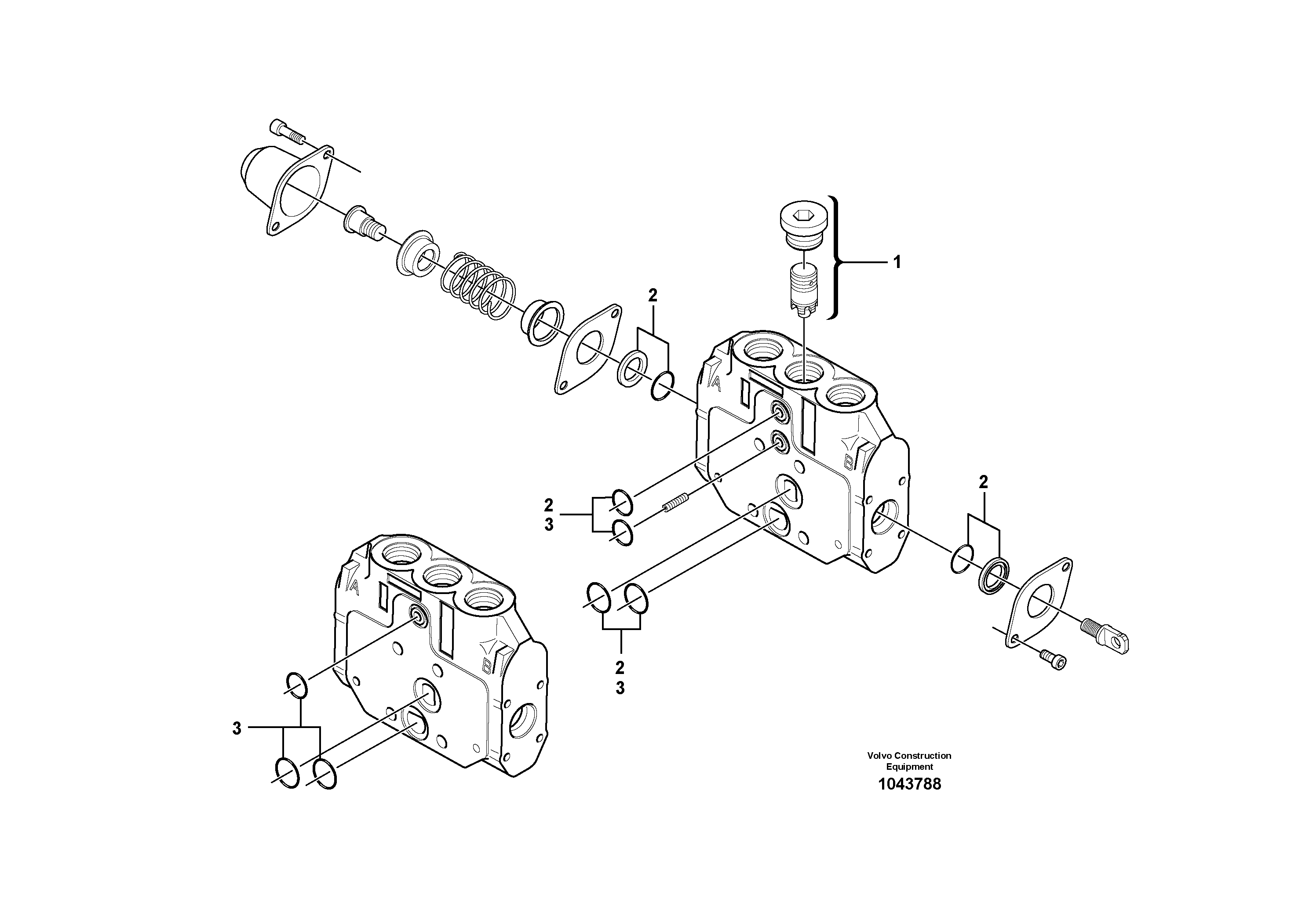 Схема запчастей Volvo EC27C - 40782 Valve section EC27C