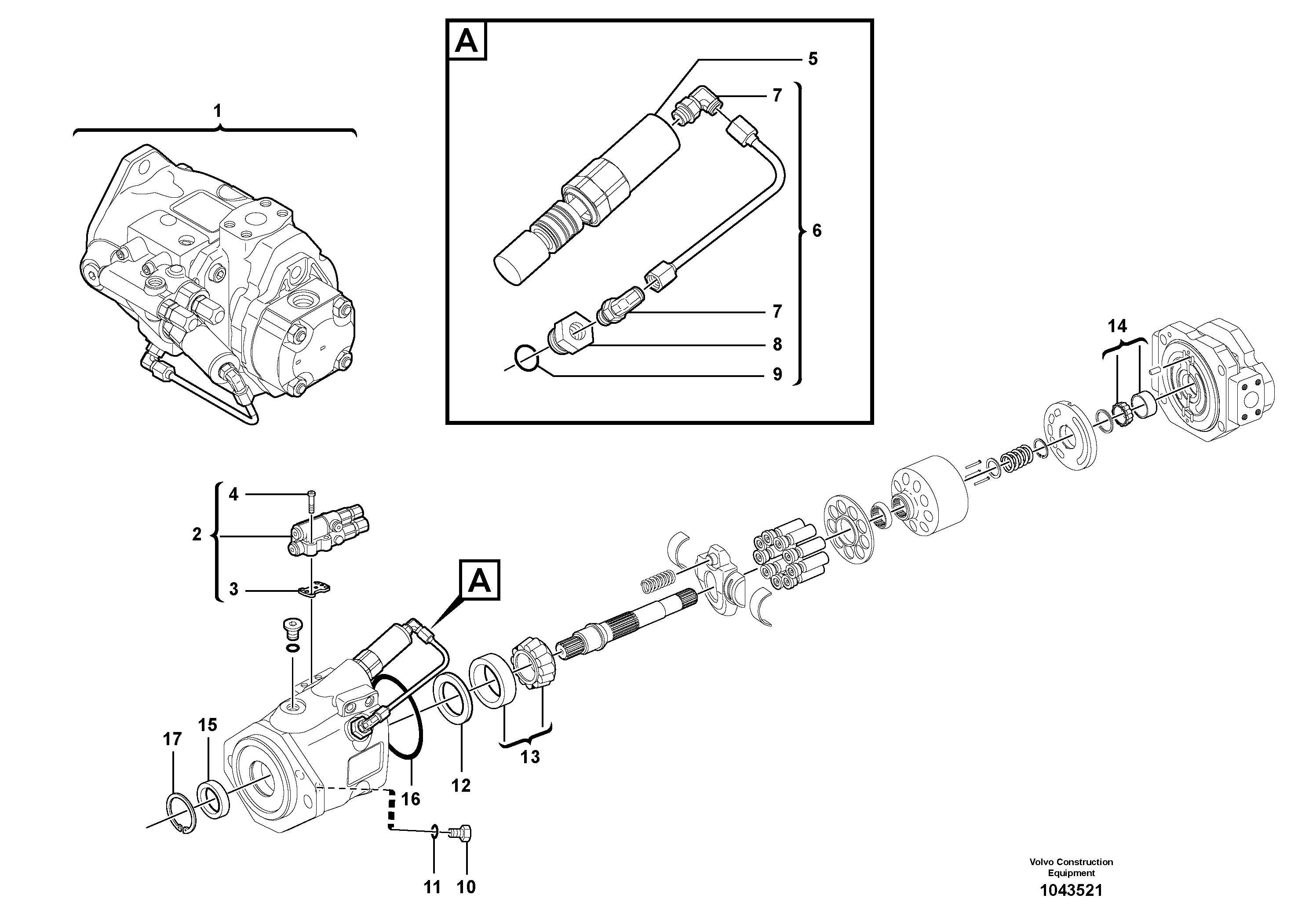 Схема запчастей Volvo EC27C - 45765 Гидронасос (основной насос) EC27C