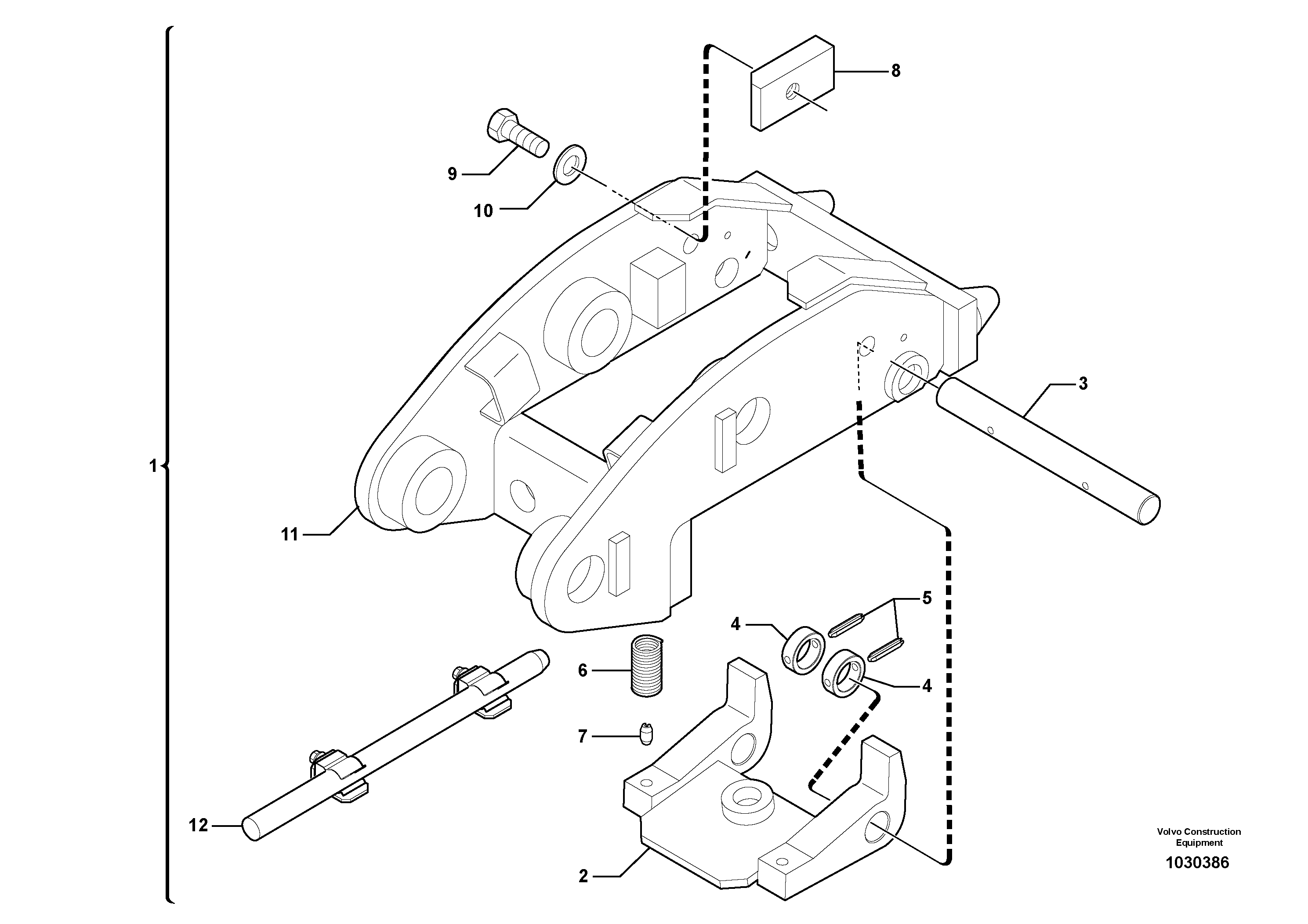 Схема запчастей Volvo EC27C - 104604 Tool holder / mechanical control EC27C