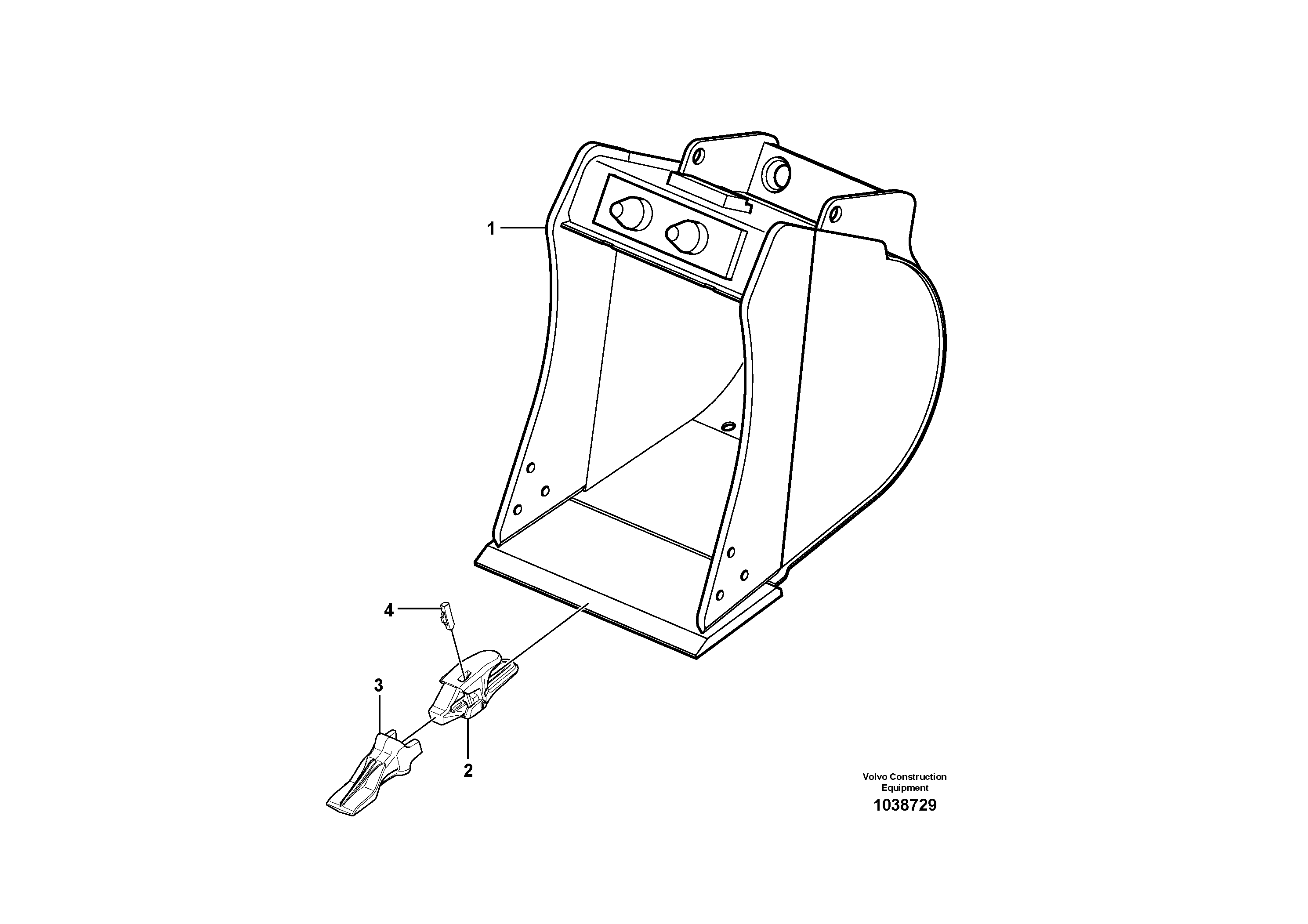 Схема запчастей Volvo EC27C - 83539 Ковш ATTACHMENTS ATT. COMPACT EXCAVATORS BUCKET&HAMMER