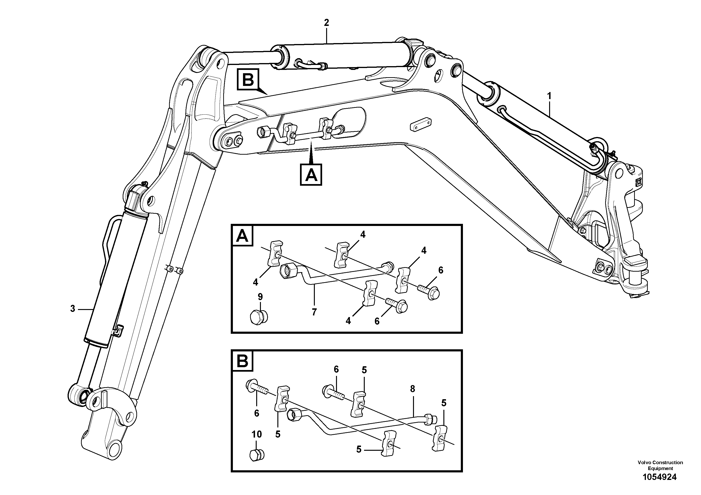 Схема запчастей Volvo EC15C - 102309 Hydraulic circuit ( boom ) EC15C