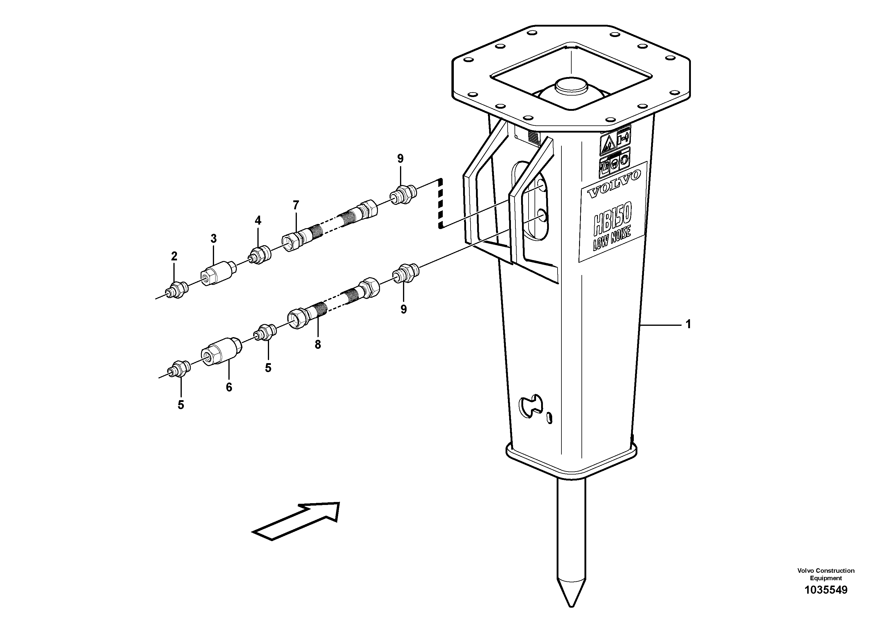 Схема запчастей Volvo EC17C - 84361 Hammer ATTACHMENTS ATT. COMPACT EXCAVATORS BUCKET&HAMMER