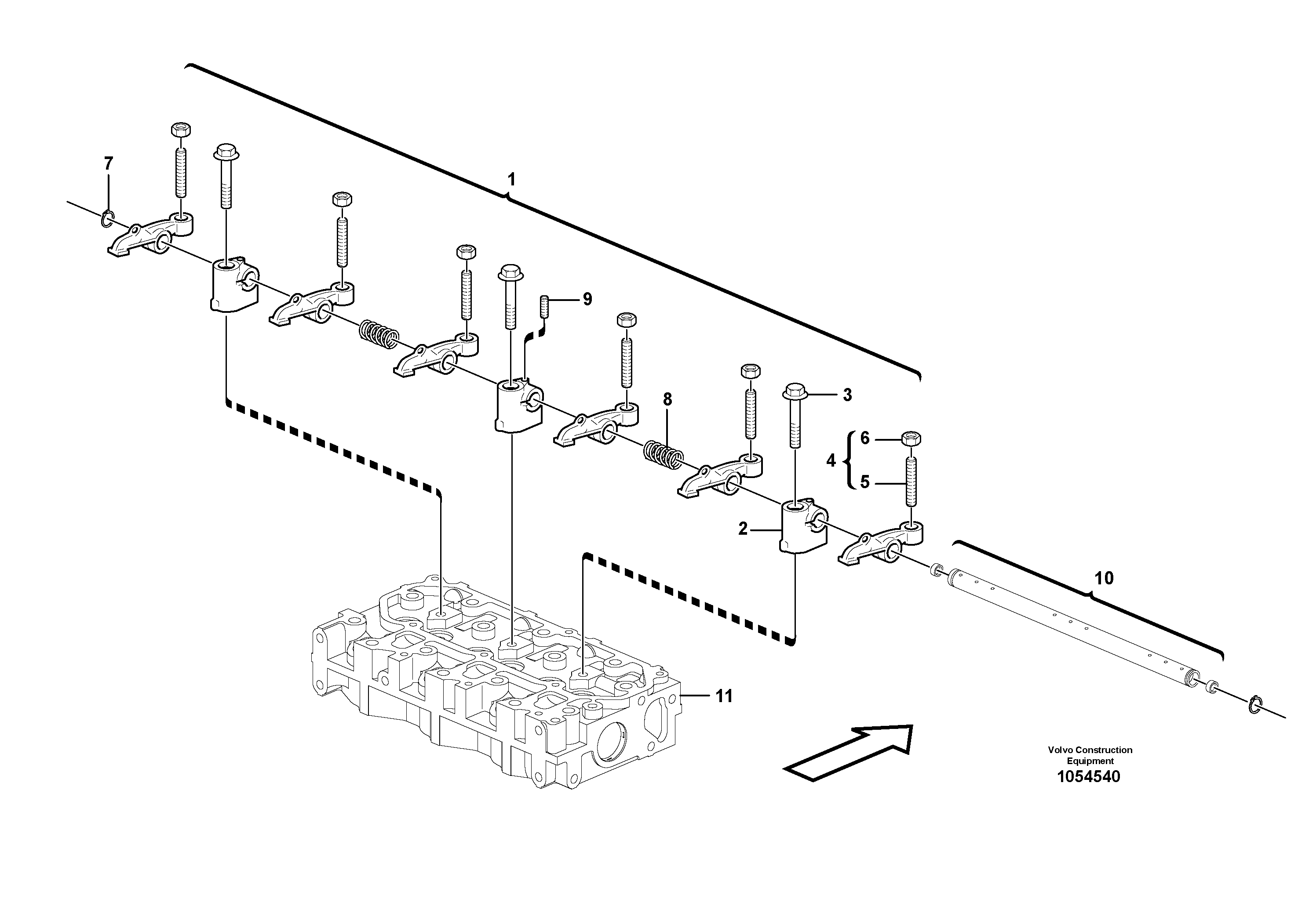 Схема запчастей Volvo EC17C - 69308 Коромысло клапанов EC17C