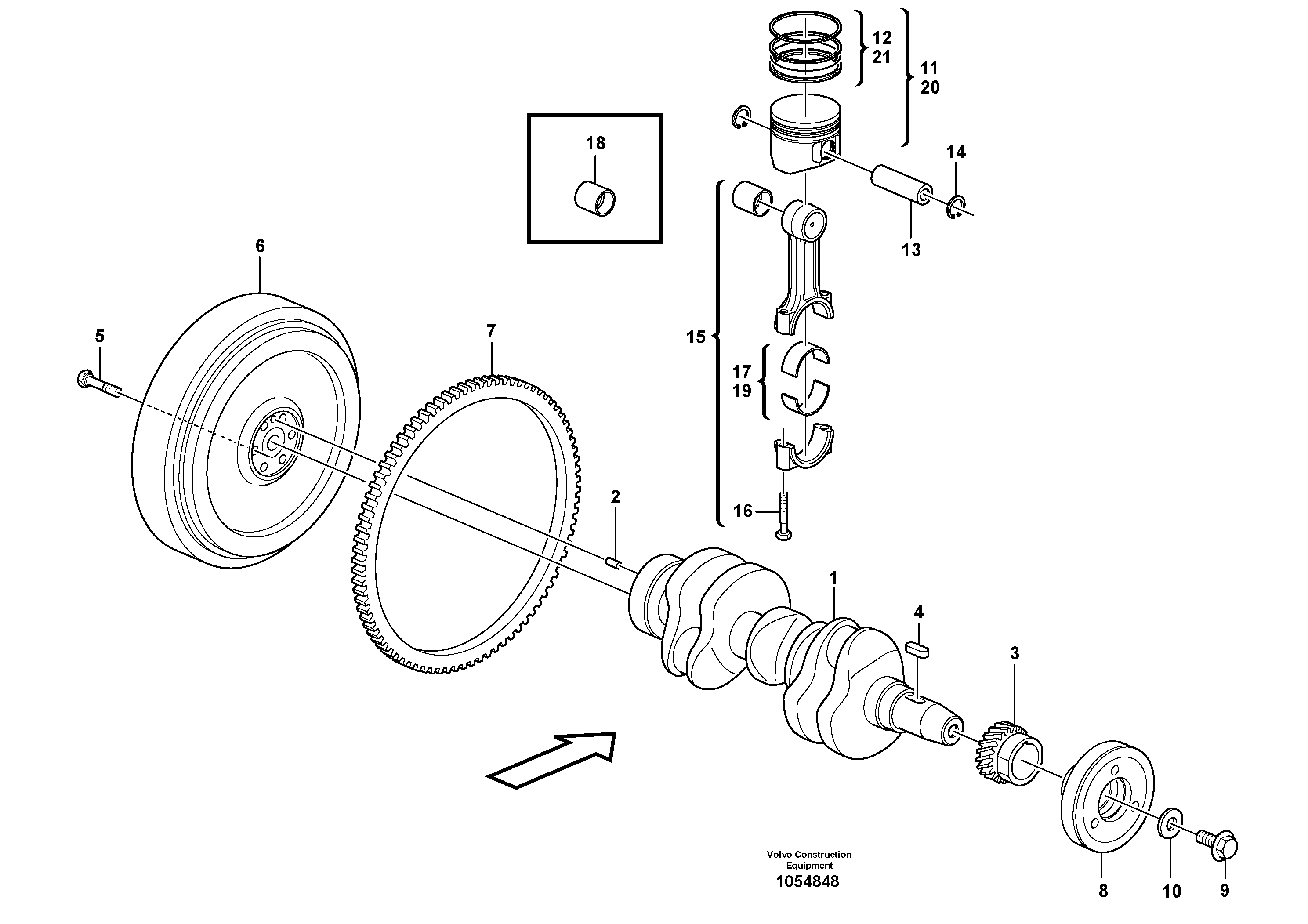 Схема запчастей Volvo EC17C - 69311 Crankshaft and related parts EC17C