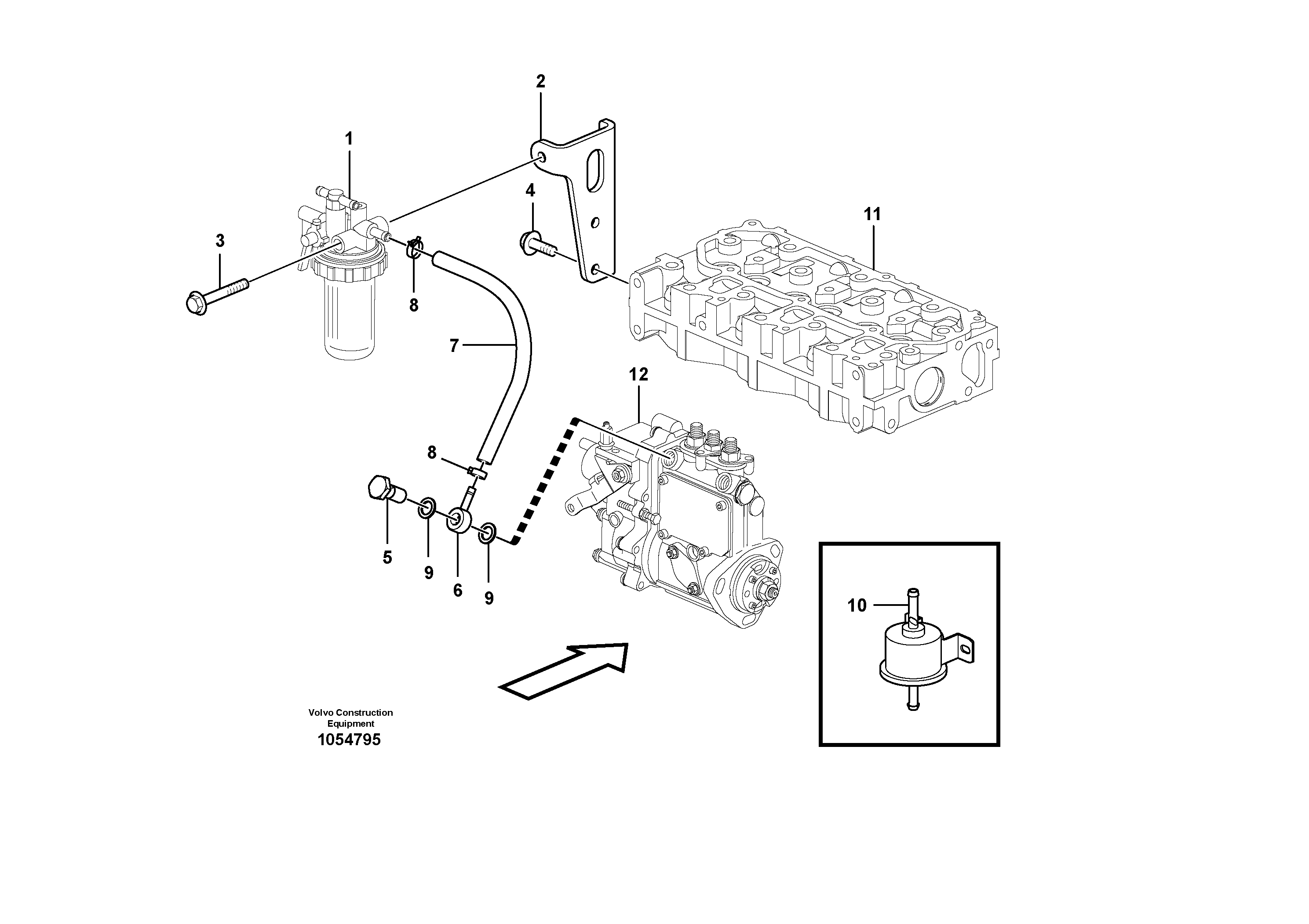 Схема запчастей Volvo EC17C - 69318 Fuel pipes, fuel pump EC17C