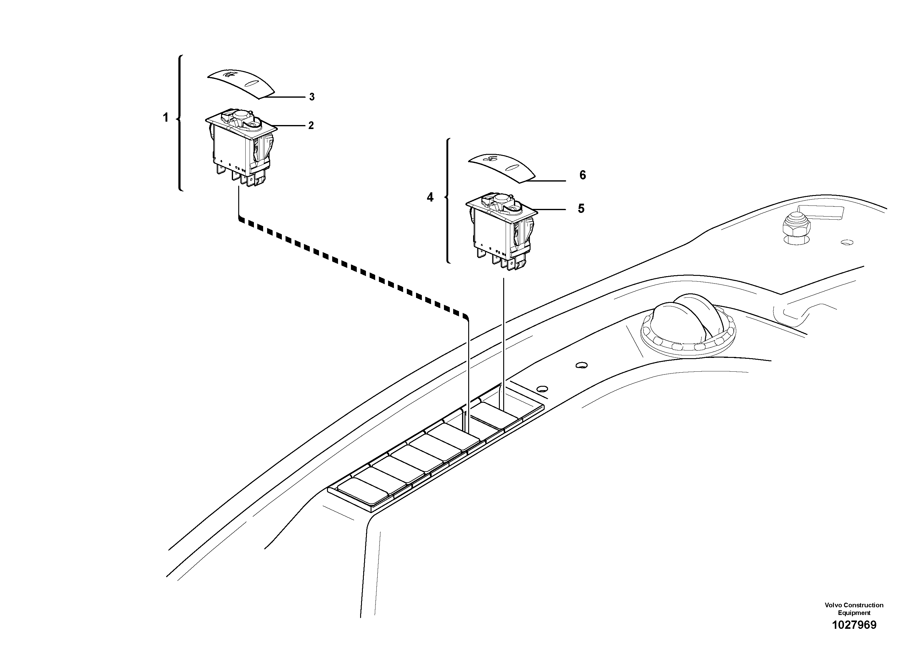 Схема запчастей Volvo EC17C - 101281 Switches, windshield wiper and heater EC17C