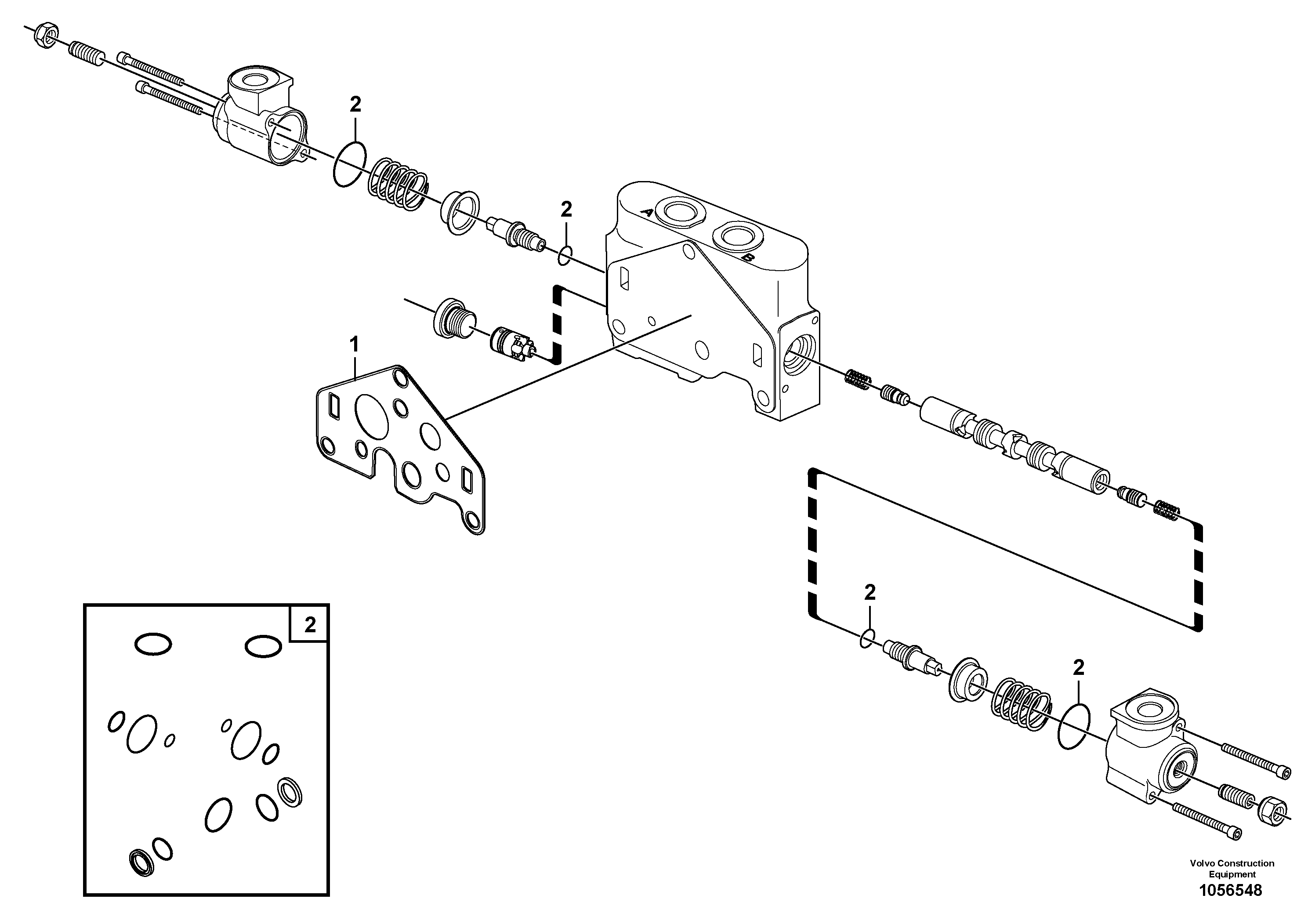 Схема запчастей Volvo EC17C - 71462 Valve section EC17C