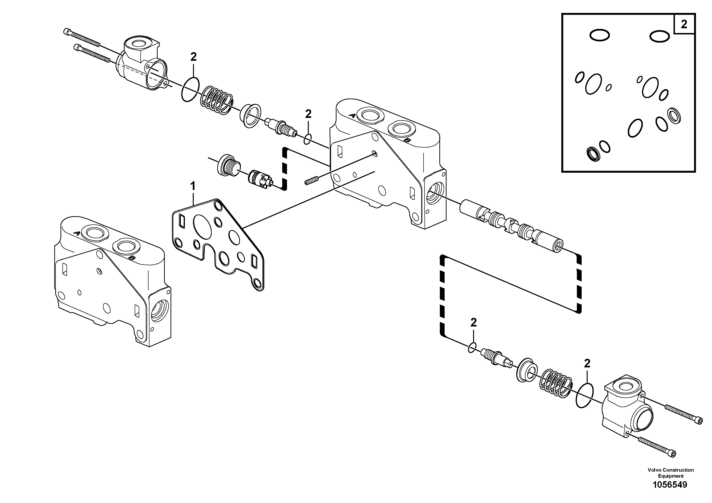 Схема запчастей Volvo EC17C - 71463 Valve section EC17C