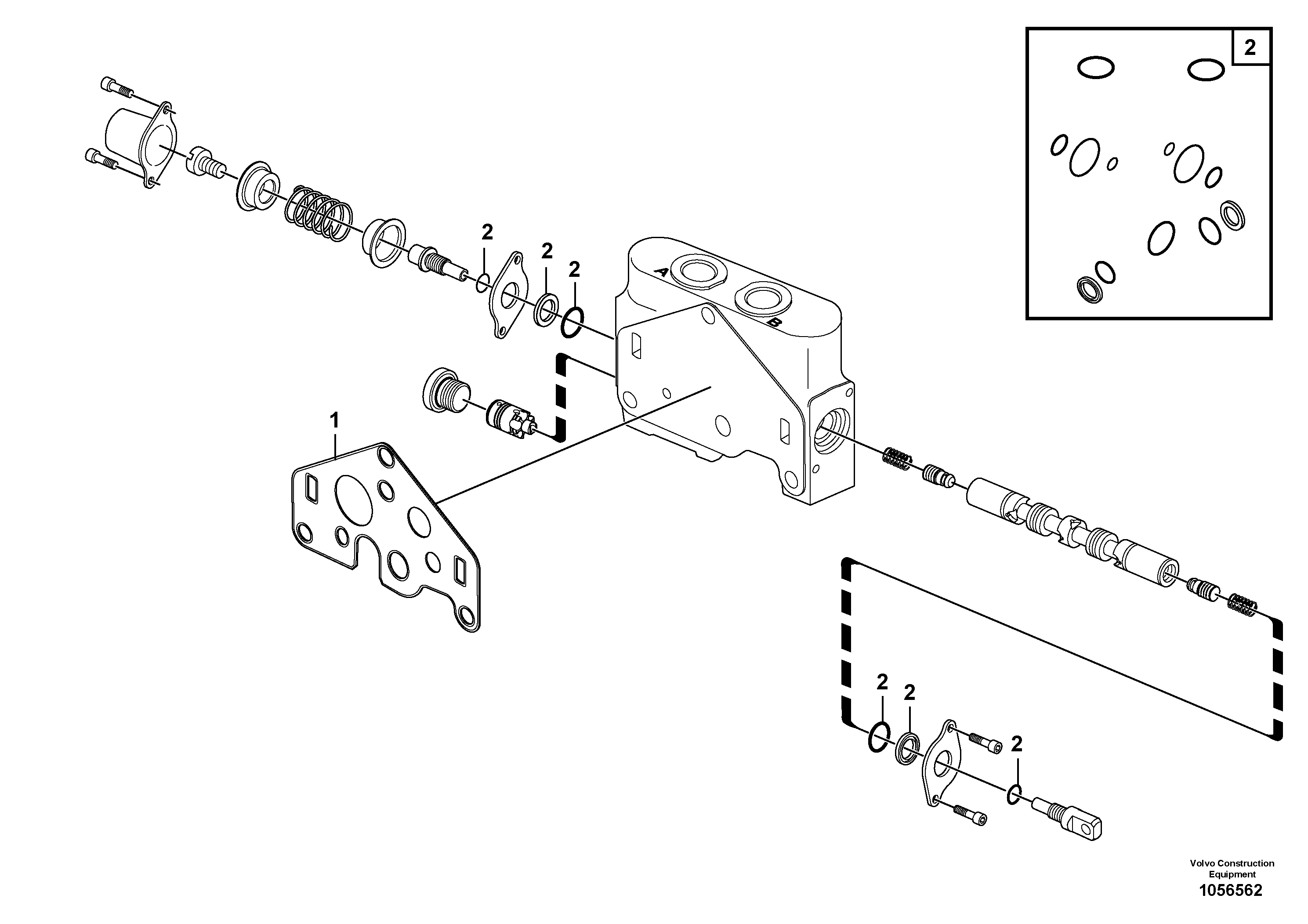 Схема запчастей Volvo EC17C - 71466 Valve section EC17C