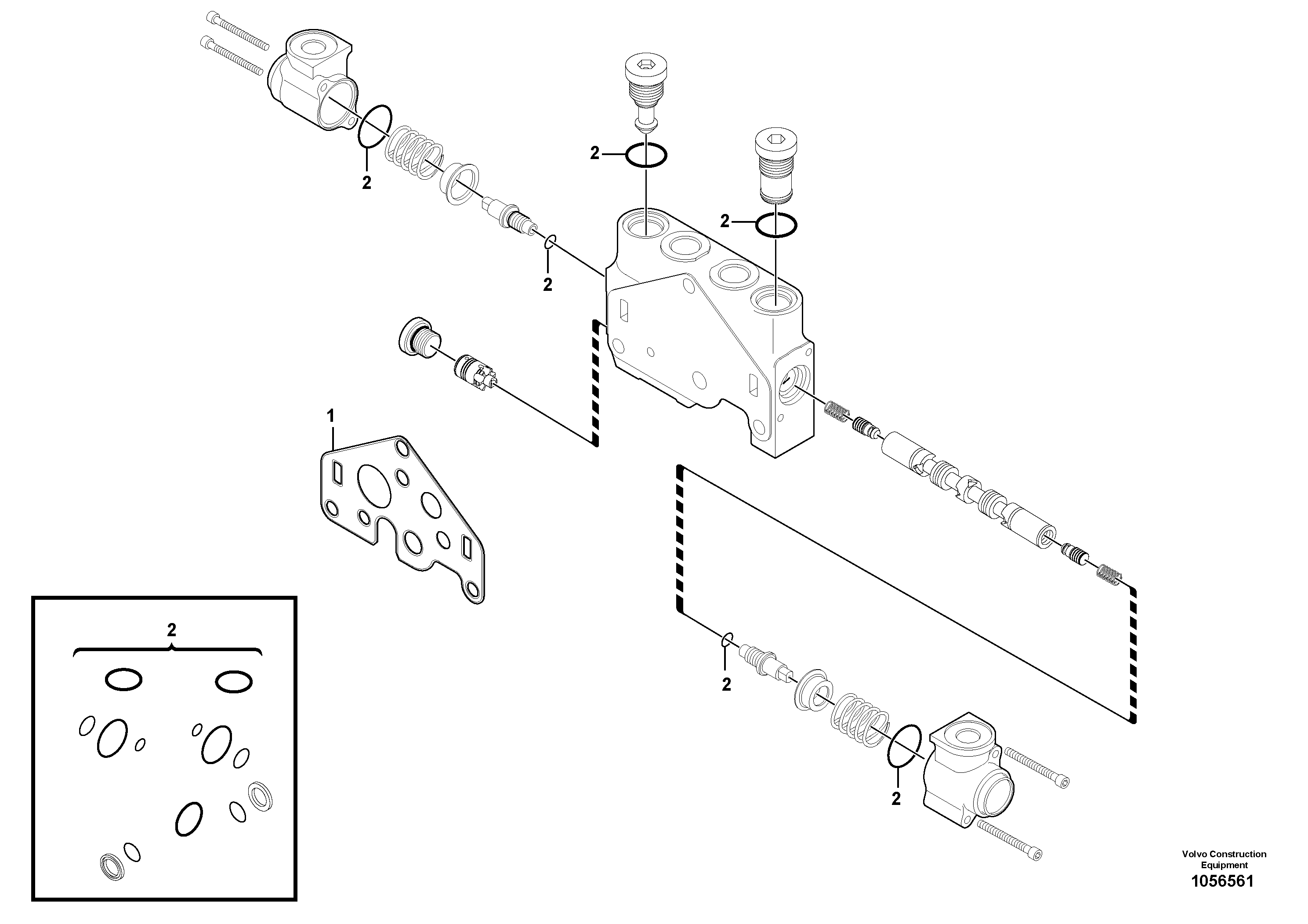 Схема запчастей Volvo EC17C - 72137 Valve section EC17C