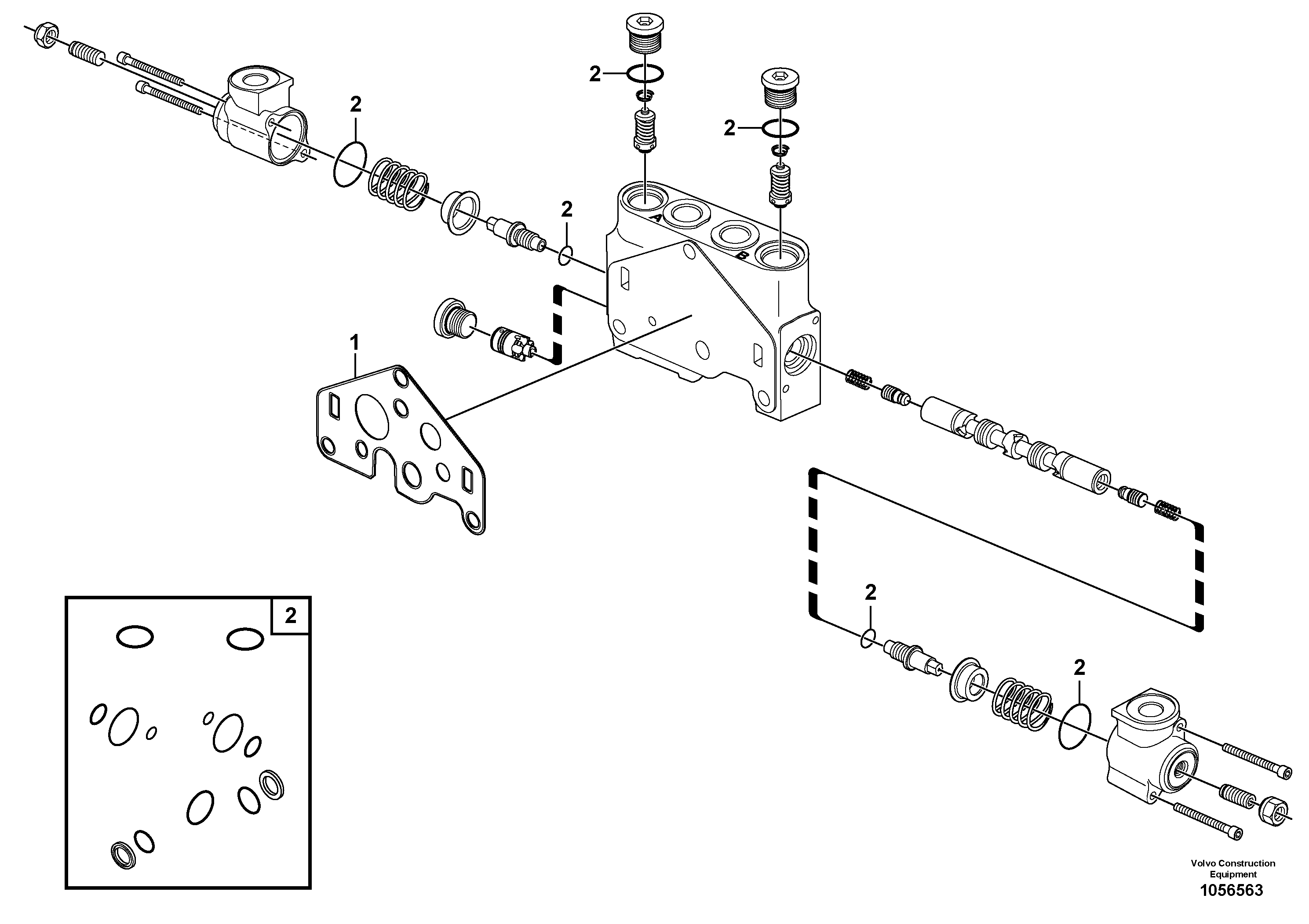 Схема запчастей Volvo EC17C - 72139 Valve section EC17C