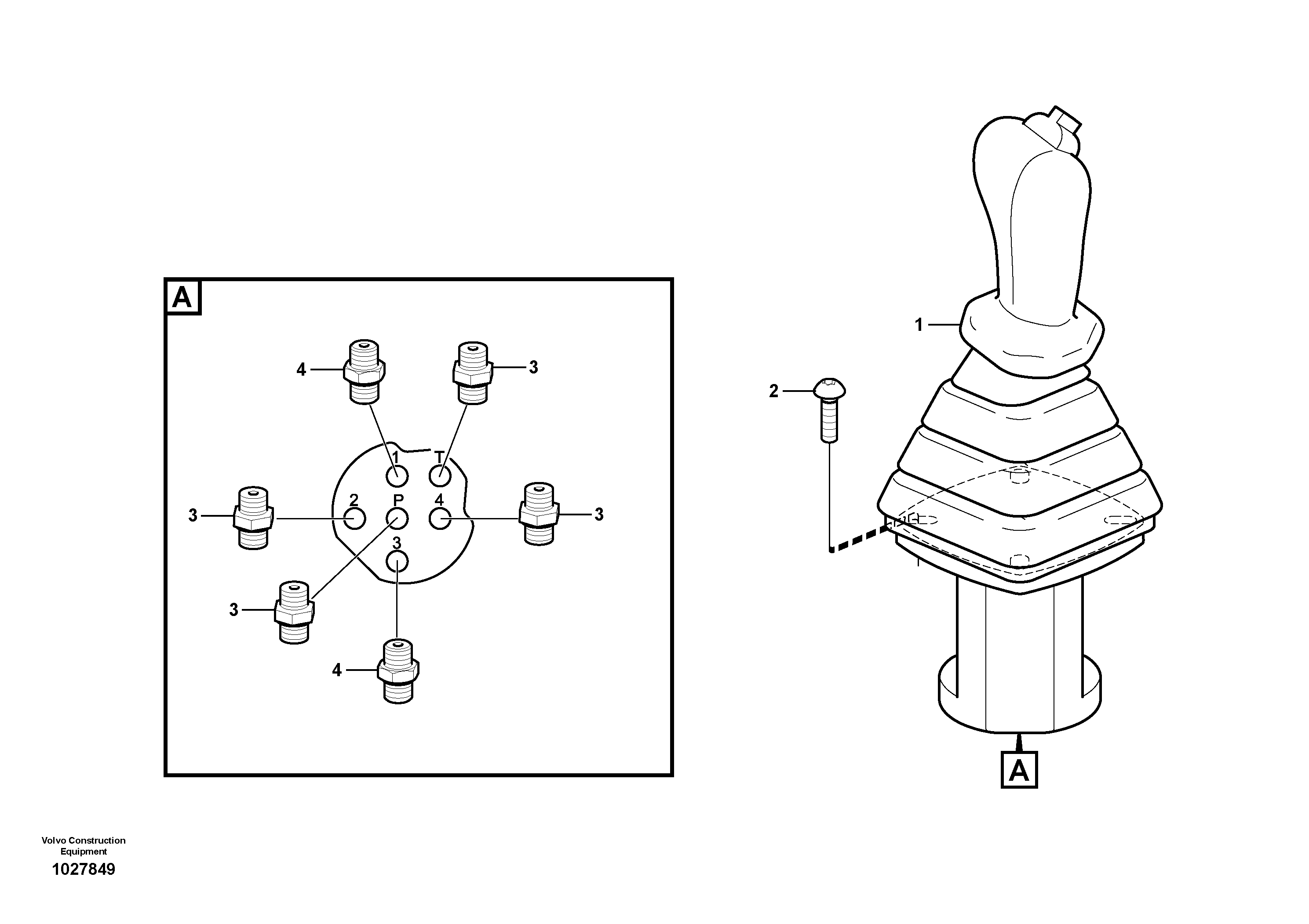 Схема запчастей Volvo EC17C - 72142 Control stick installation EC17C