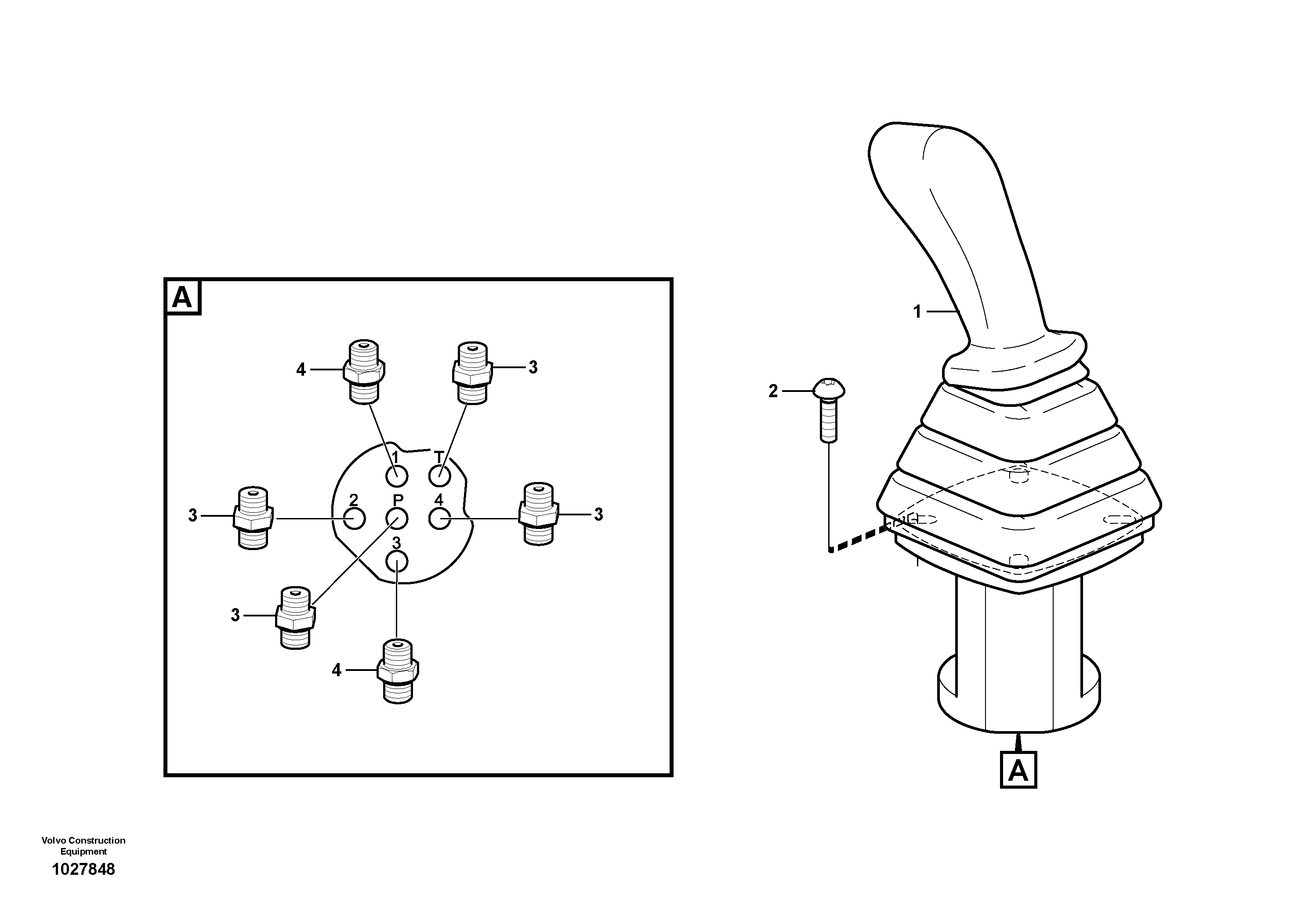 Схема запчастей Volvo EC17C - 72143 Control stick installation EC17C