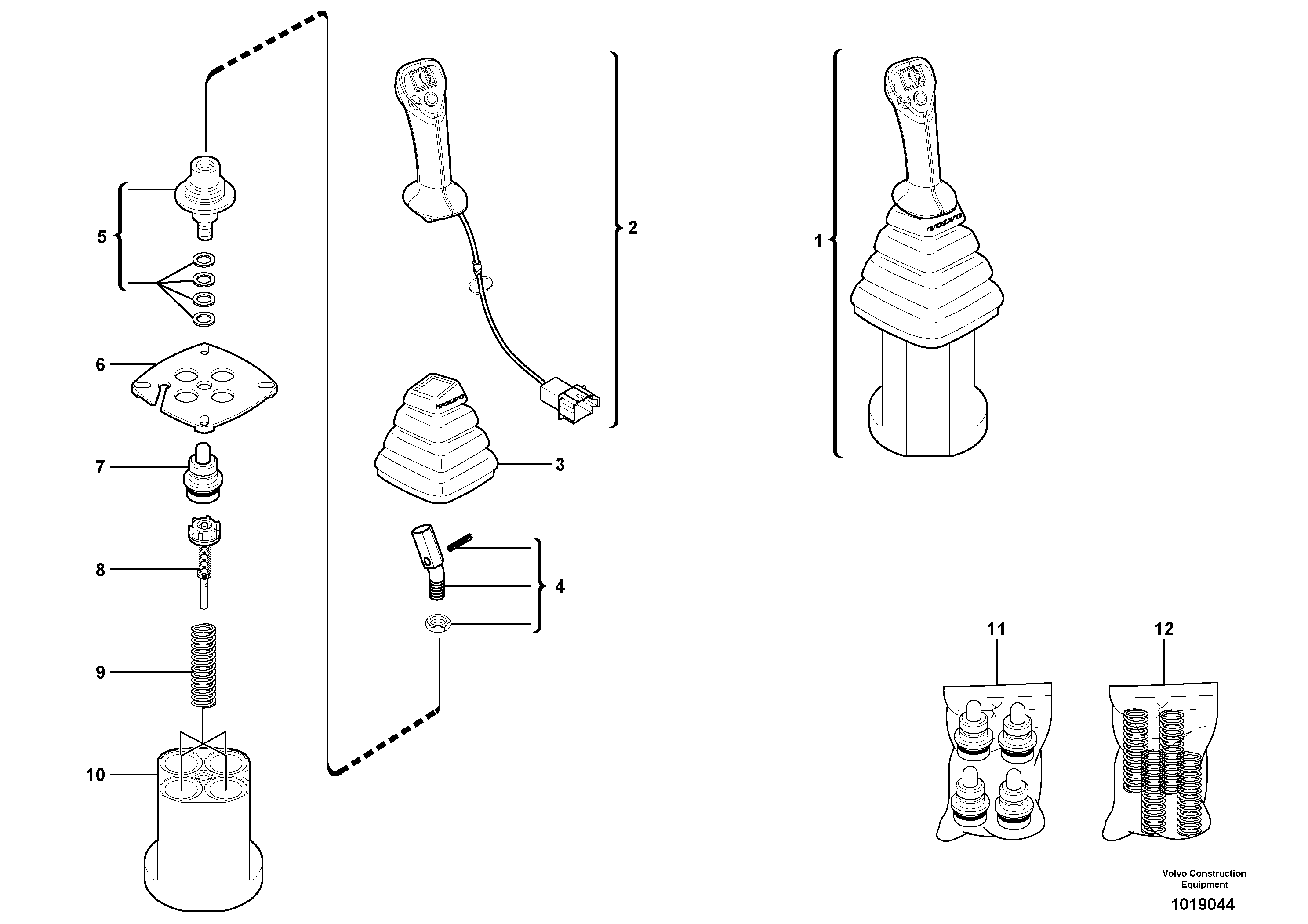 Схема запчастей Volvo EC17C - 72144 Control lever : boom / bucket ( right ) EC17C