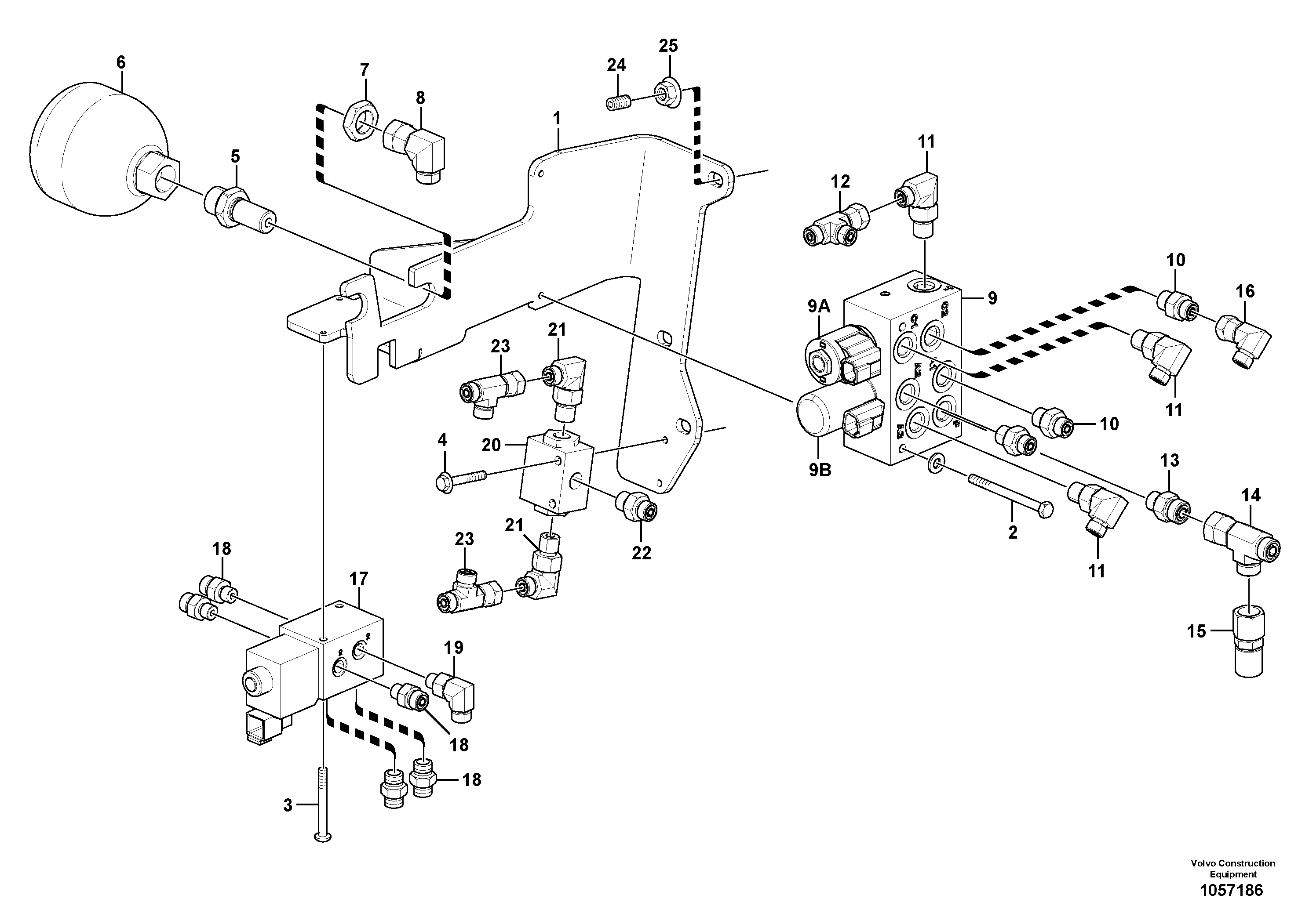 Схема запчастей Volvo EC17C - 93015 Low pressure hydraulic valves EC17C