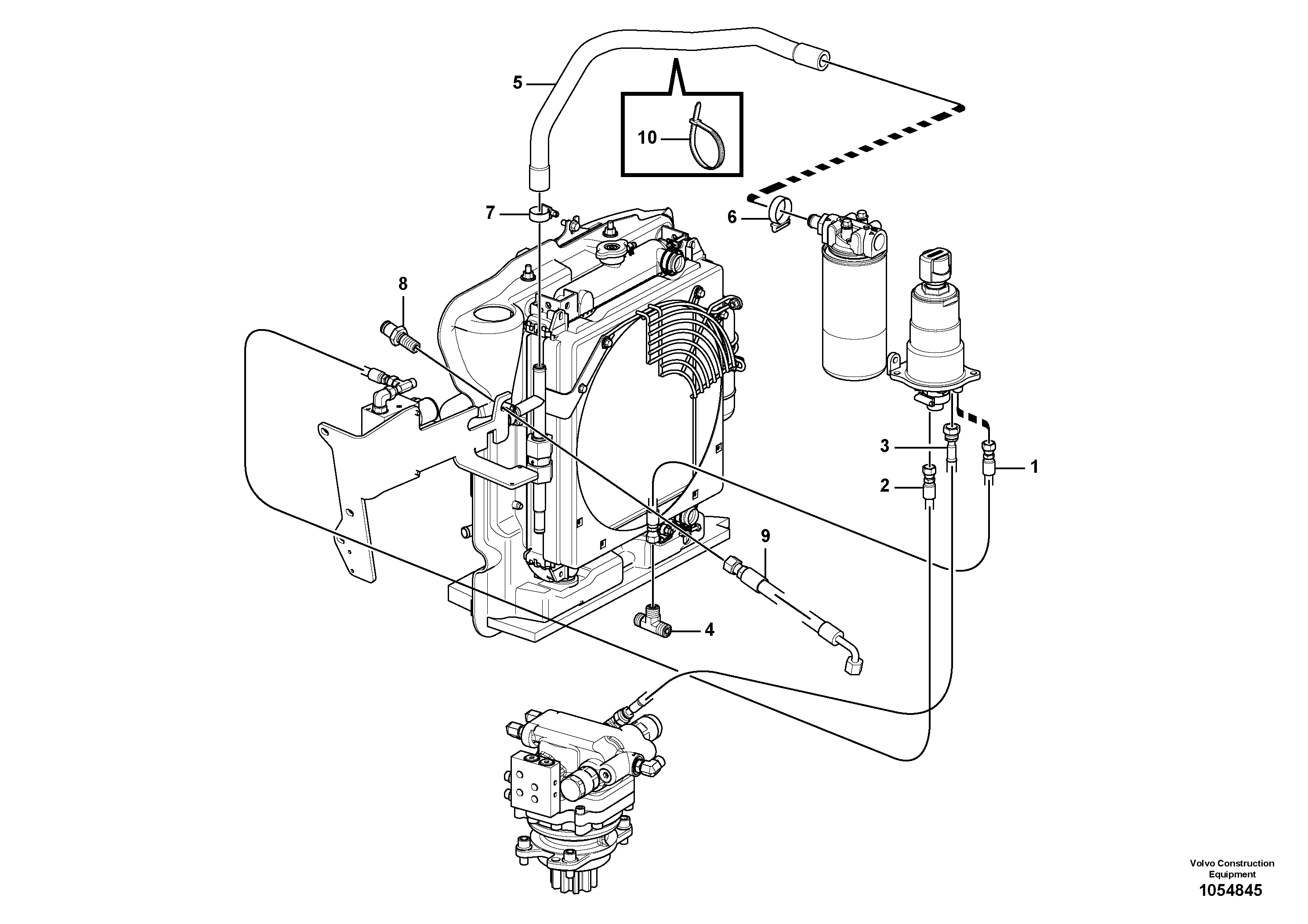 Схема запчастей Volvo EC17C - 67311 Hydraulic circuit, upper frame EC17C