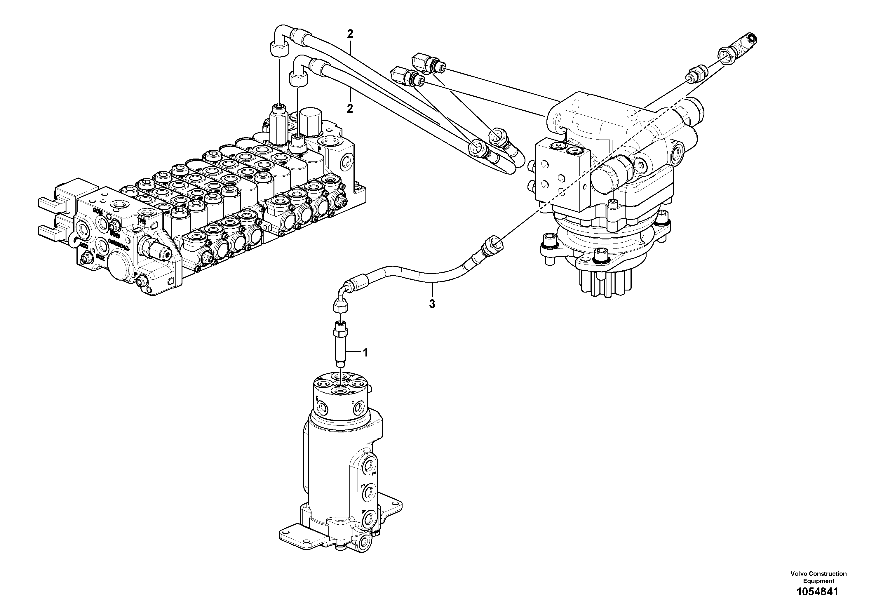 Схема запчастей Volvo EC17C - 72154 Hydraulic circuit, upper frame EC17C