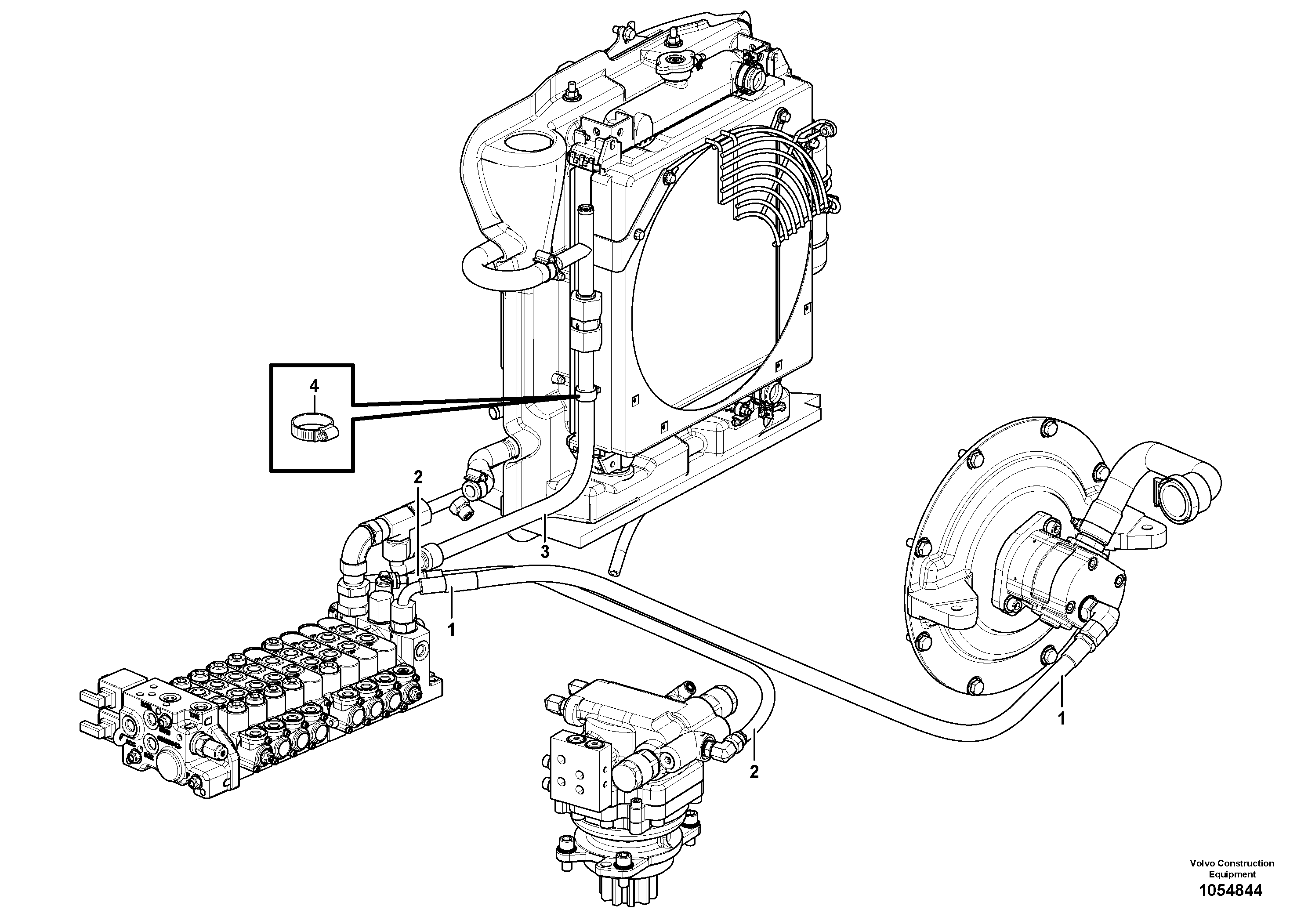 Схема запчастей Volvo EC17C - 81649 Hydraulic circuit, upper frame EC17C