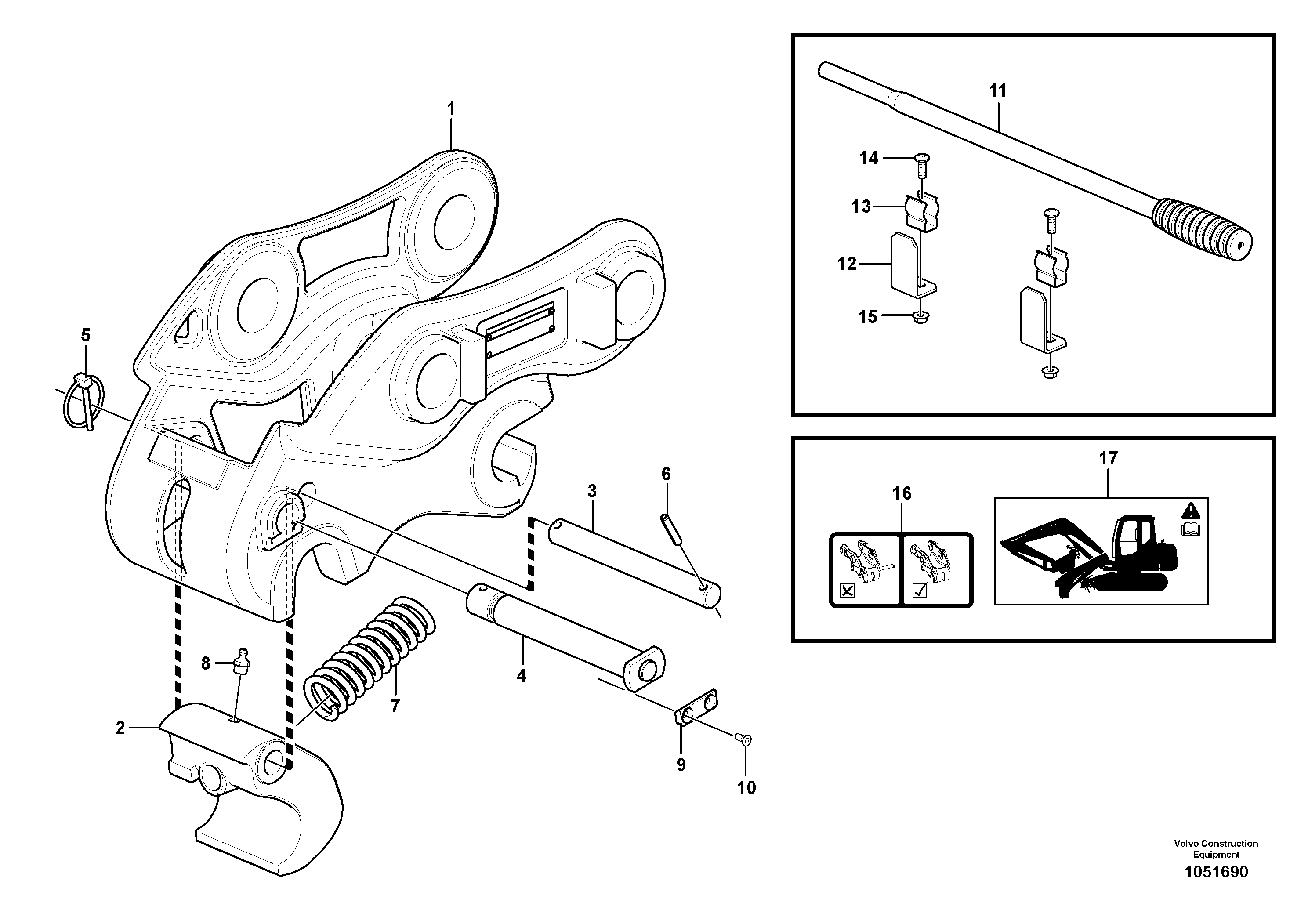 Схема запчастей Volvo EC17C - 67141 Quickfit, mechanical EC17C