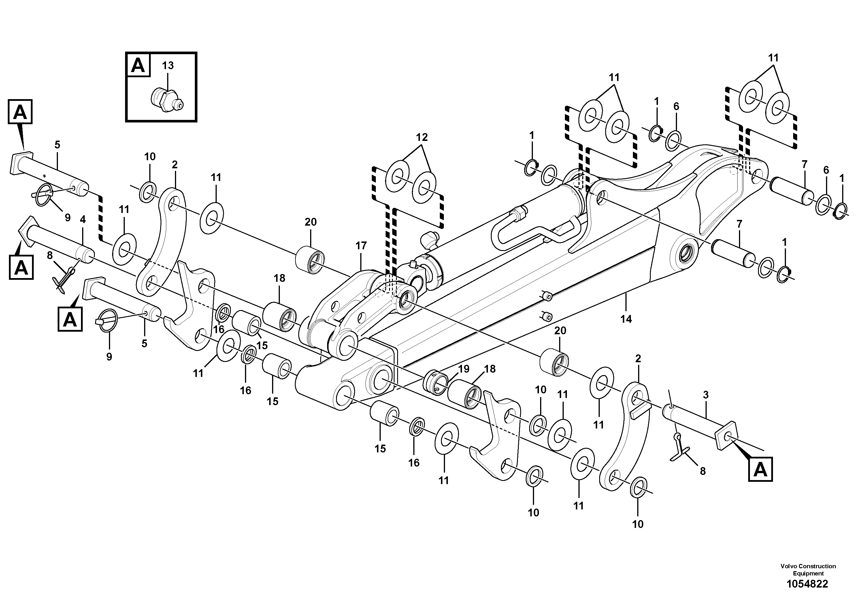 Схема запчастей Volvo EC17C - 75205 Dipper arm EC17C