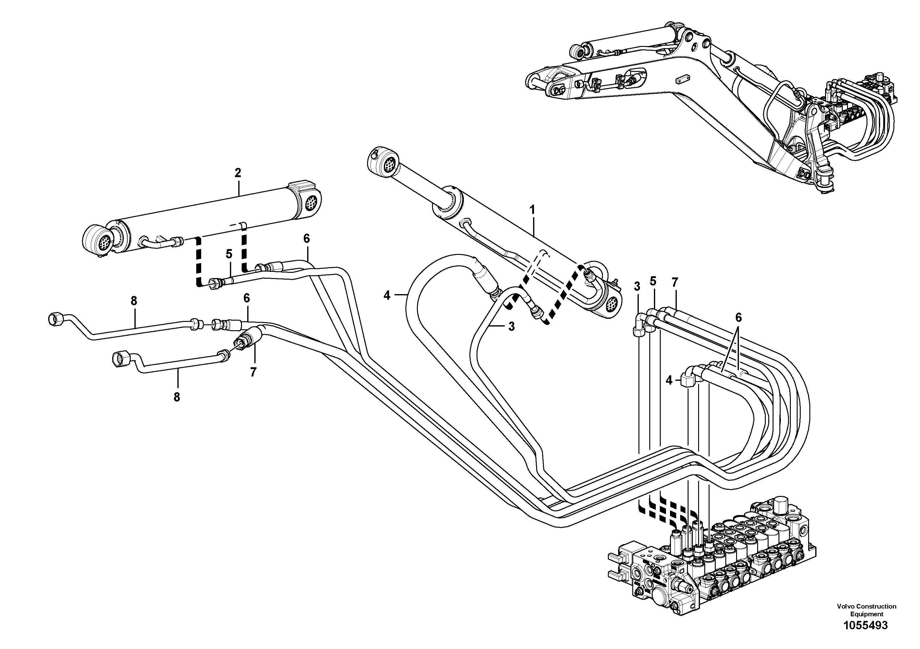 Схема запчастей Volvo EC18C - 99507 Working hydraulic, boom EC18C