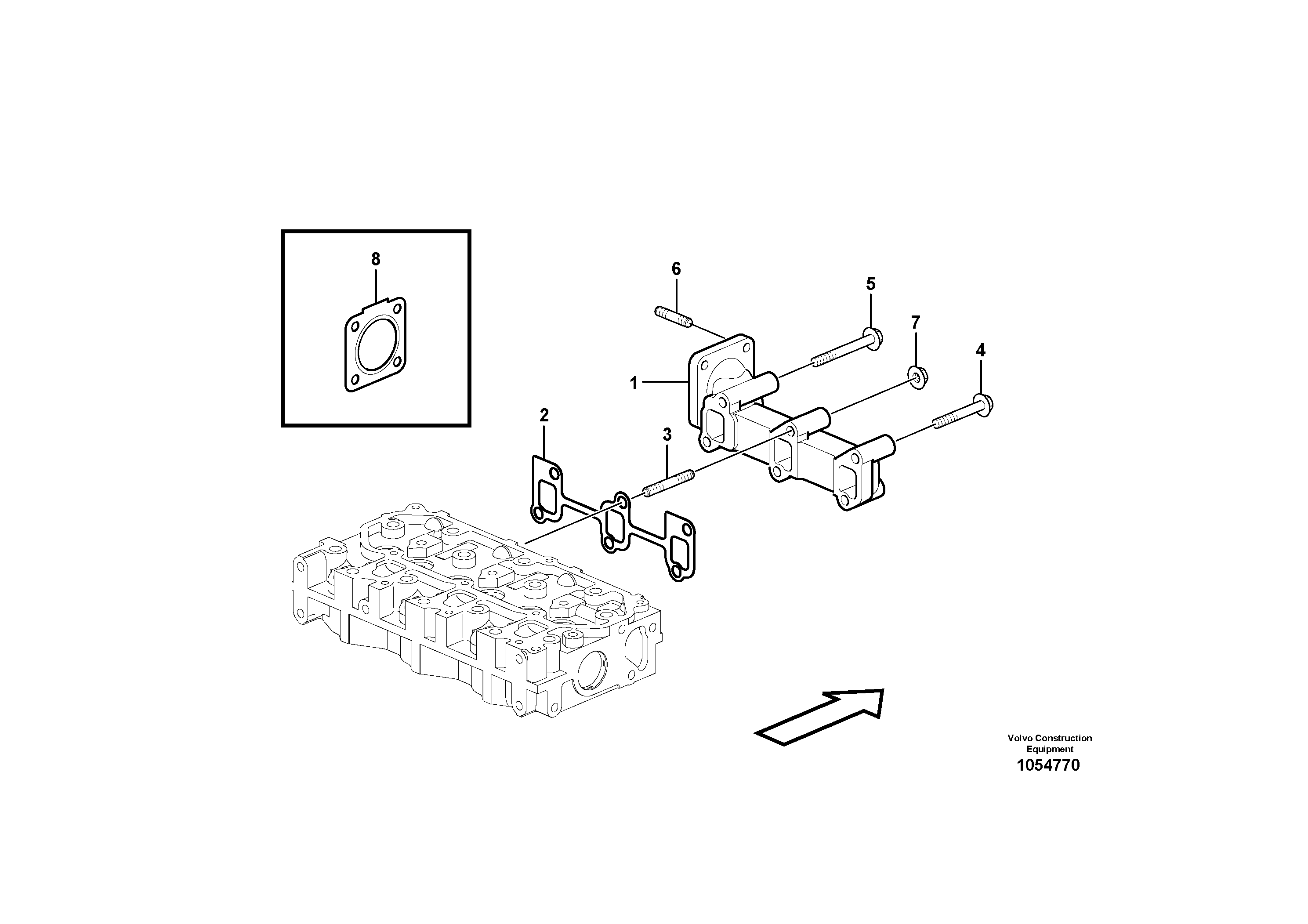 Схема запчастей Volvo EC18C - 67896 Коллектор (труба) выпускной EC18C