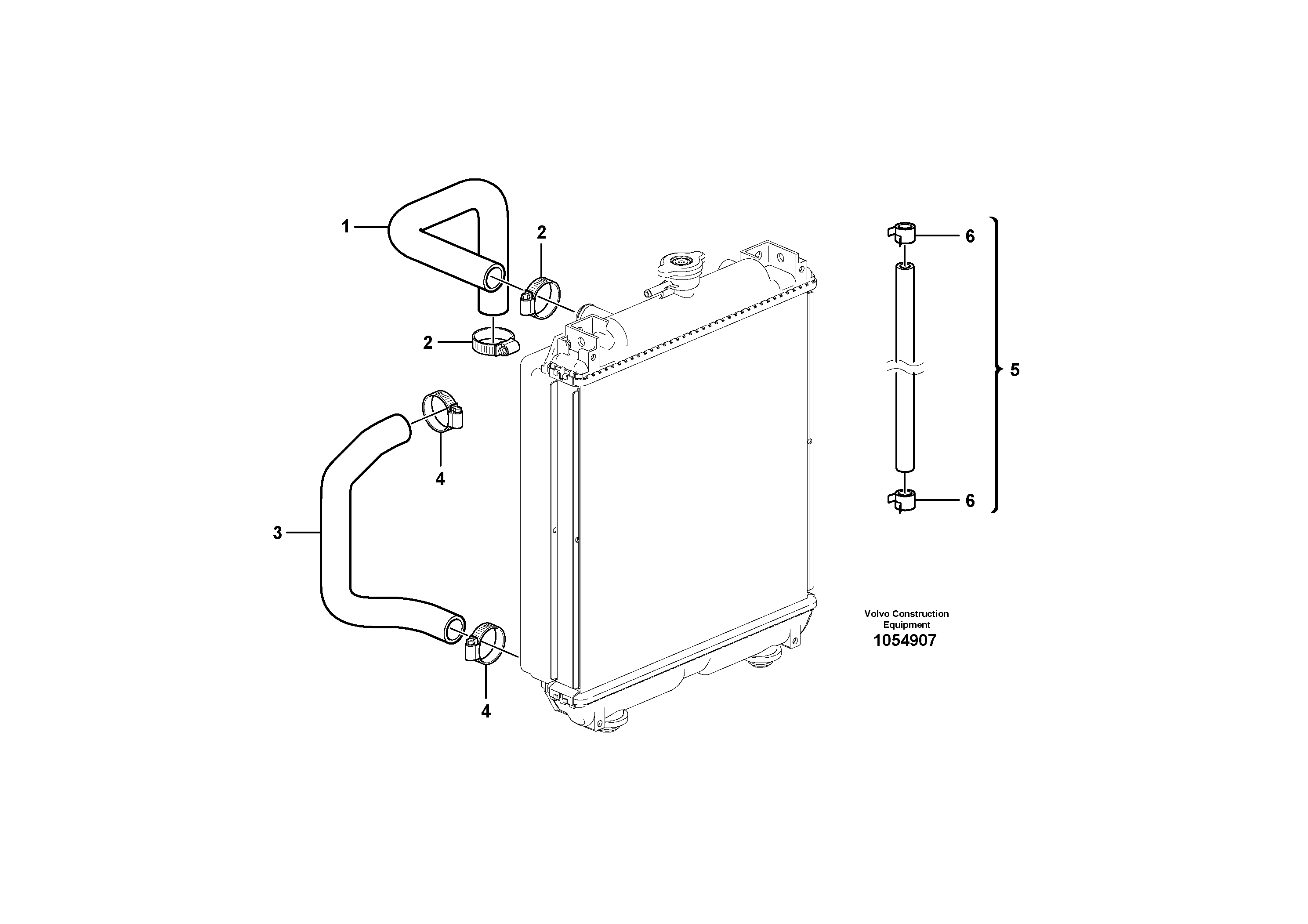Схема запчастей Volvo EC18C - 68268 Cooling circuit EC18C