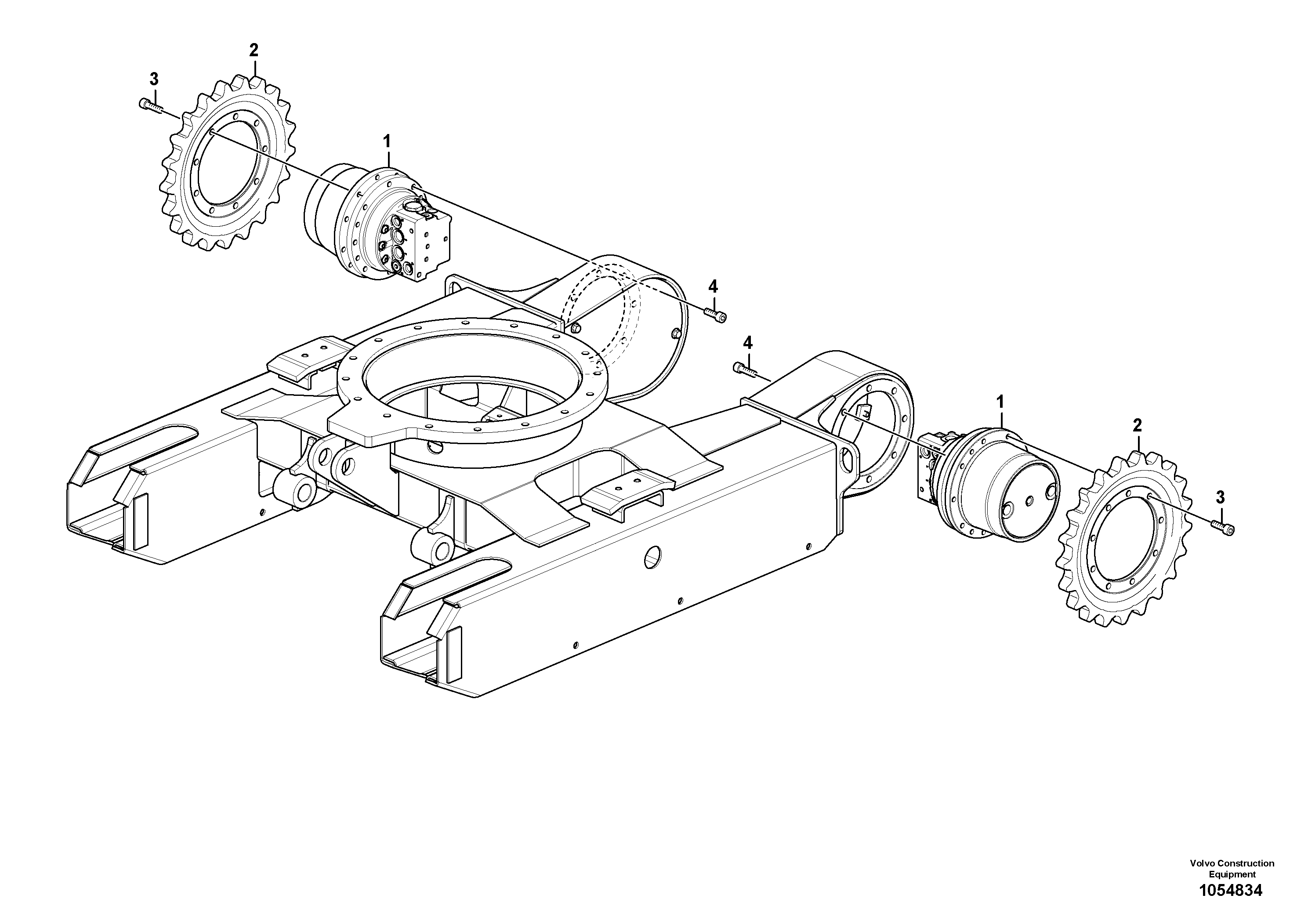 Схема запчастей Volvo EC18C - 70758 Travelling gear motor assy / sprocket EC18C