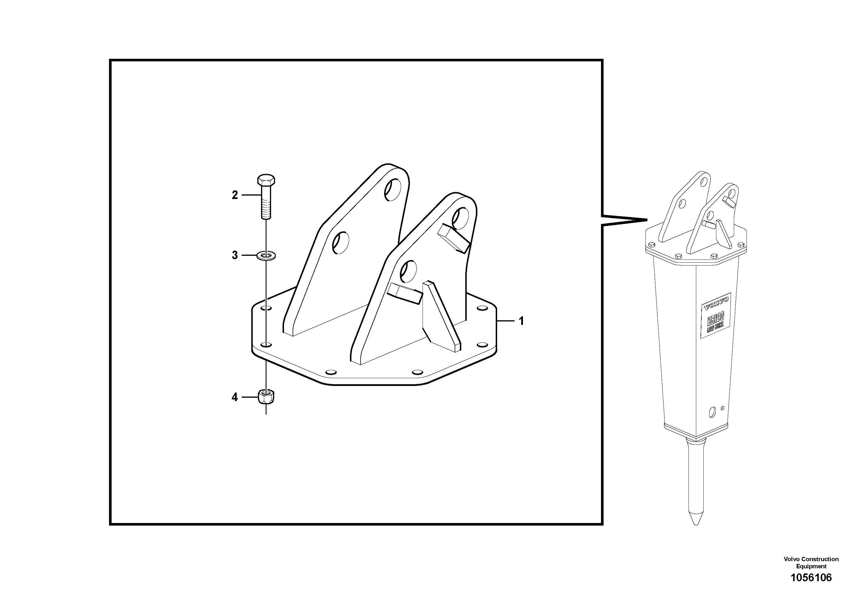 Схема запчастей Volvo EC18C - 84365 Retainer for hammer ATTACHMENTS ATT. COMPACT EXCAVATORS BUCKET&HAMMER