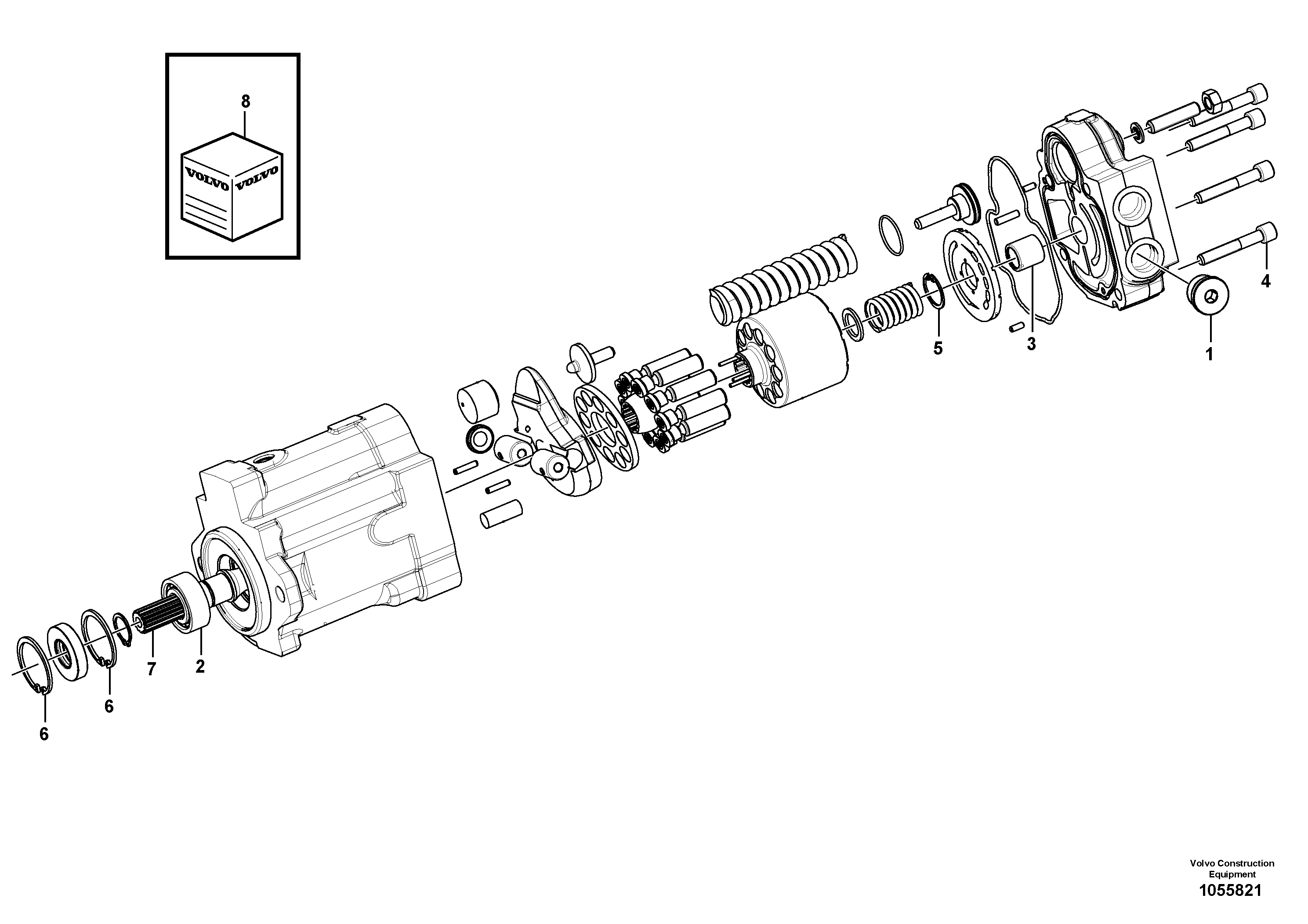 Схема запчастей Volvo EC18C - 67544 Гидронасос (основной насос) EC18C