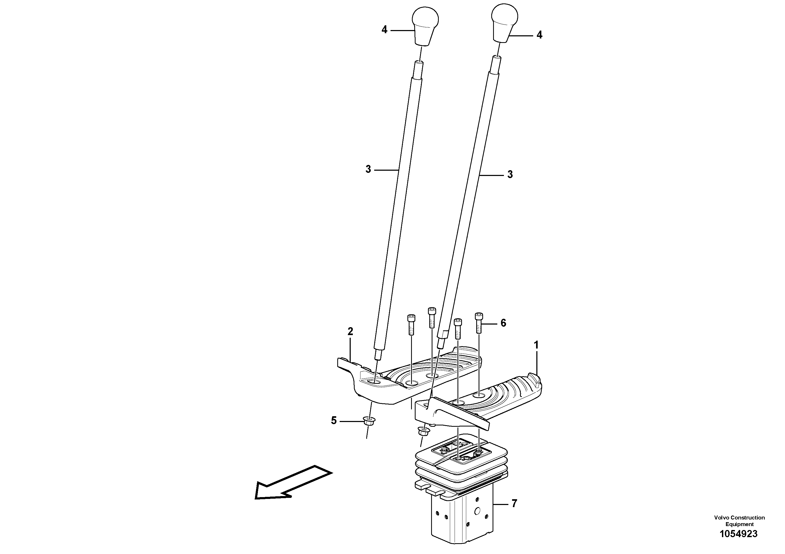 Схема запчастей Volvo EC18C - 75740 Control levers : travelling EC18C