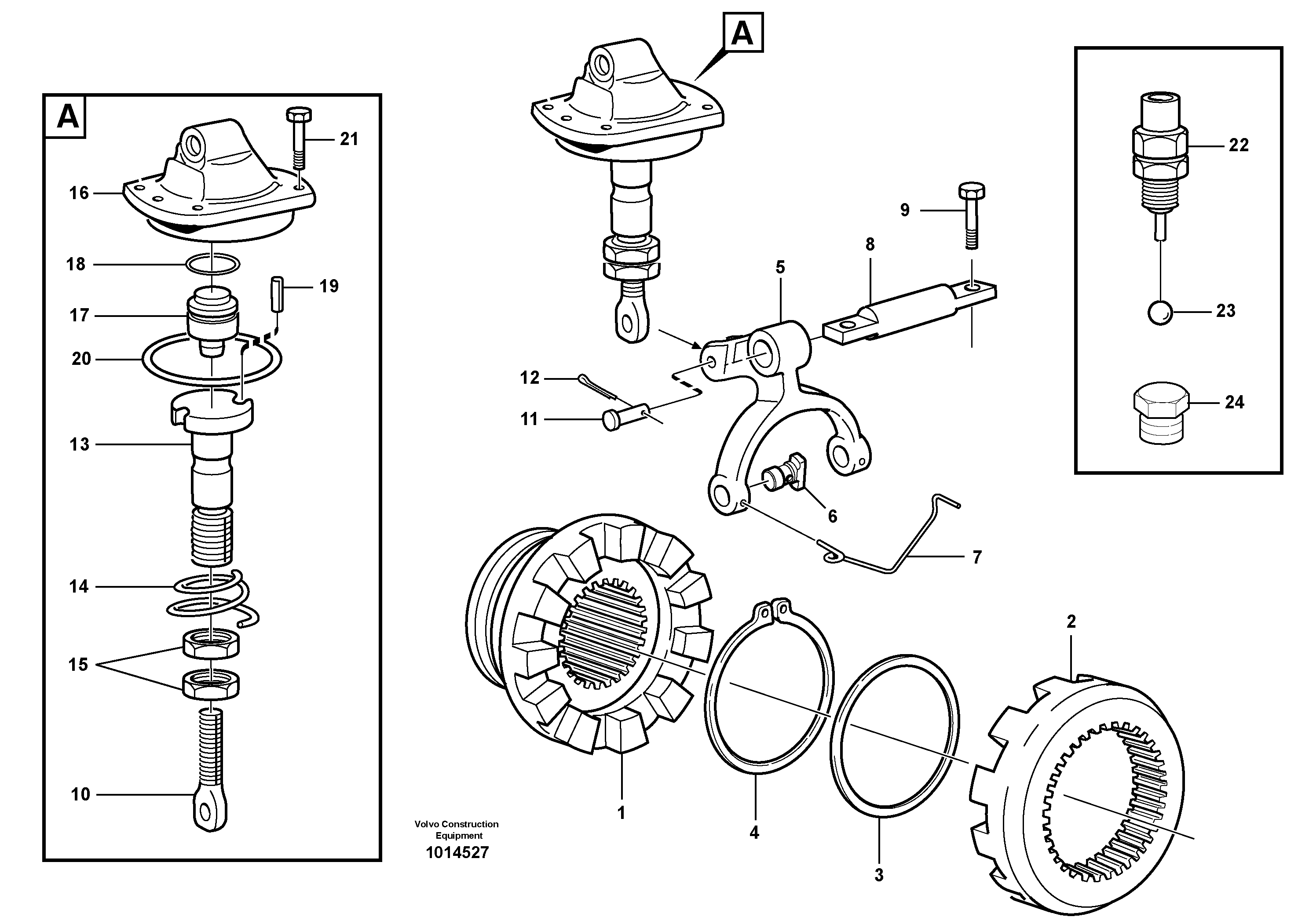 Схема запчастей Volvo L220E - 30627 Differential lock L220E SER NO 2001 - 3999