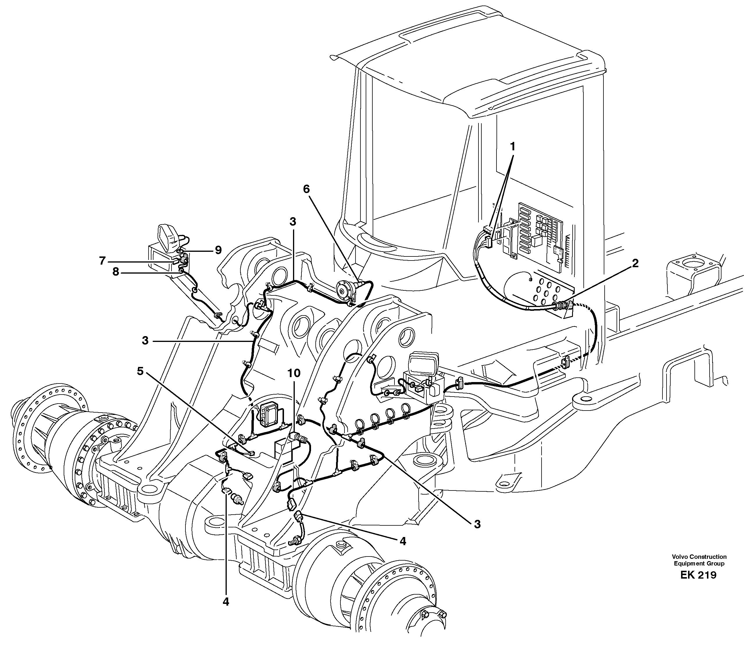 Схема запчастей Volvo L220E - 23409 Cable harness, front L220E SER NO 4003 - 5020