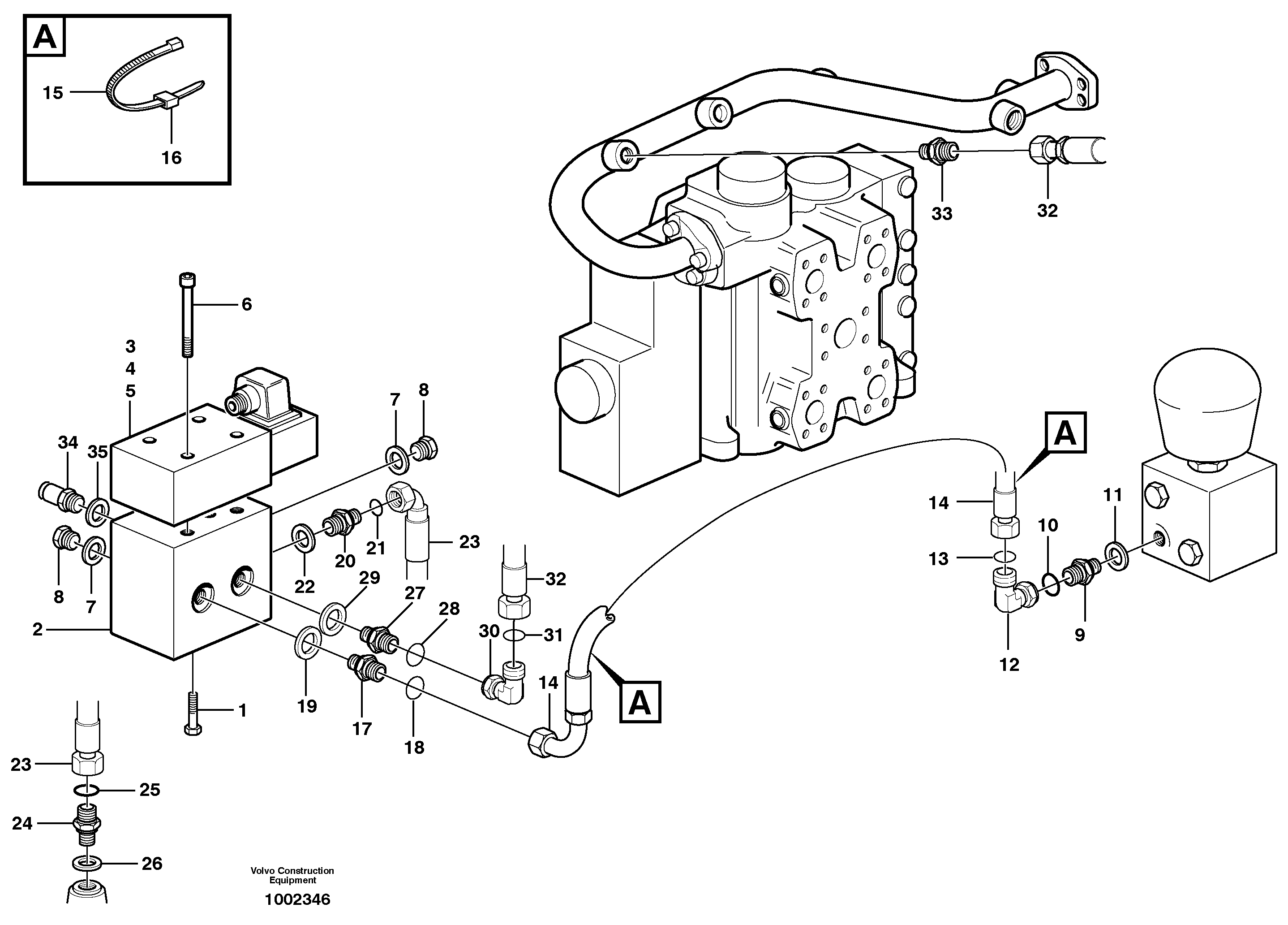 Схема запчастей Volvo L220E - 8771 Differential lock, hydraulic line L220E SER NO 2001 - 3999