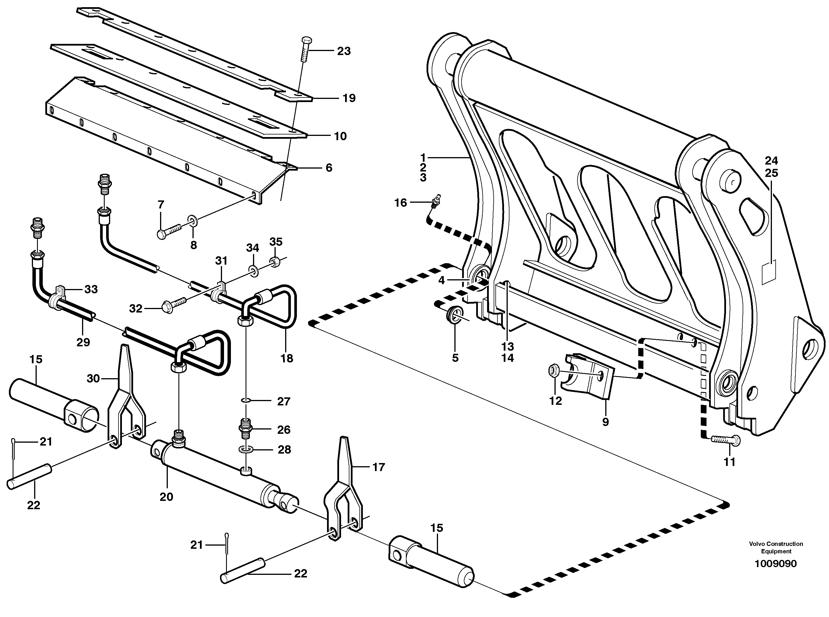 Схема запчастей Volvo L220E - 7092 Tool bar L220E SER NO 4003 - 5020