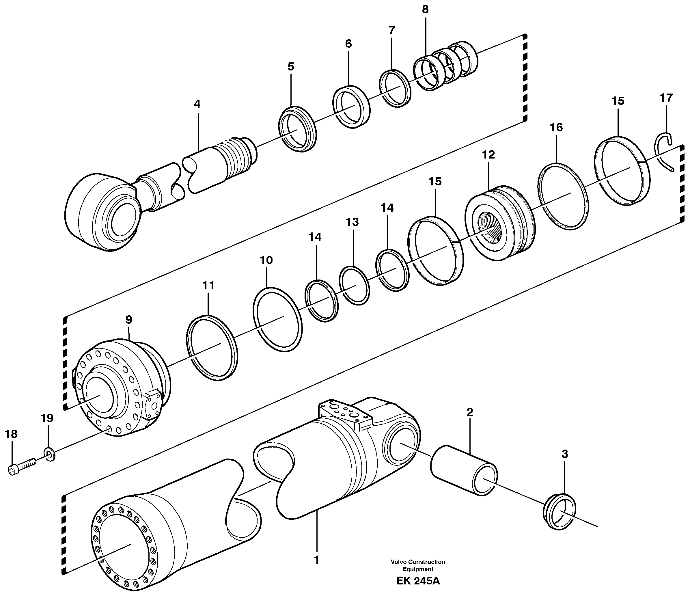 Схема запчастей Volvo L220E - 38114 Hydraulic cylinder, tilt L220E SER NO 4003 - 5020