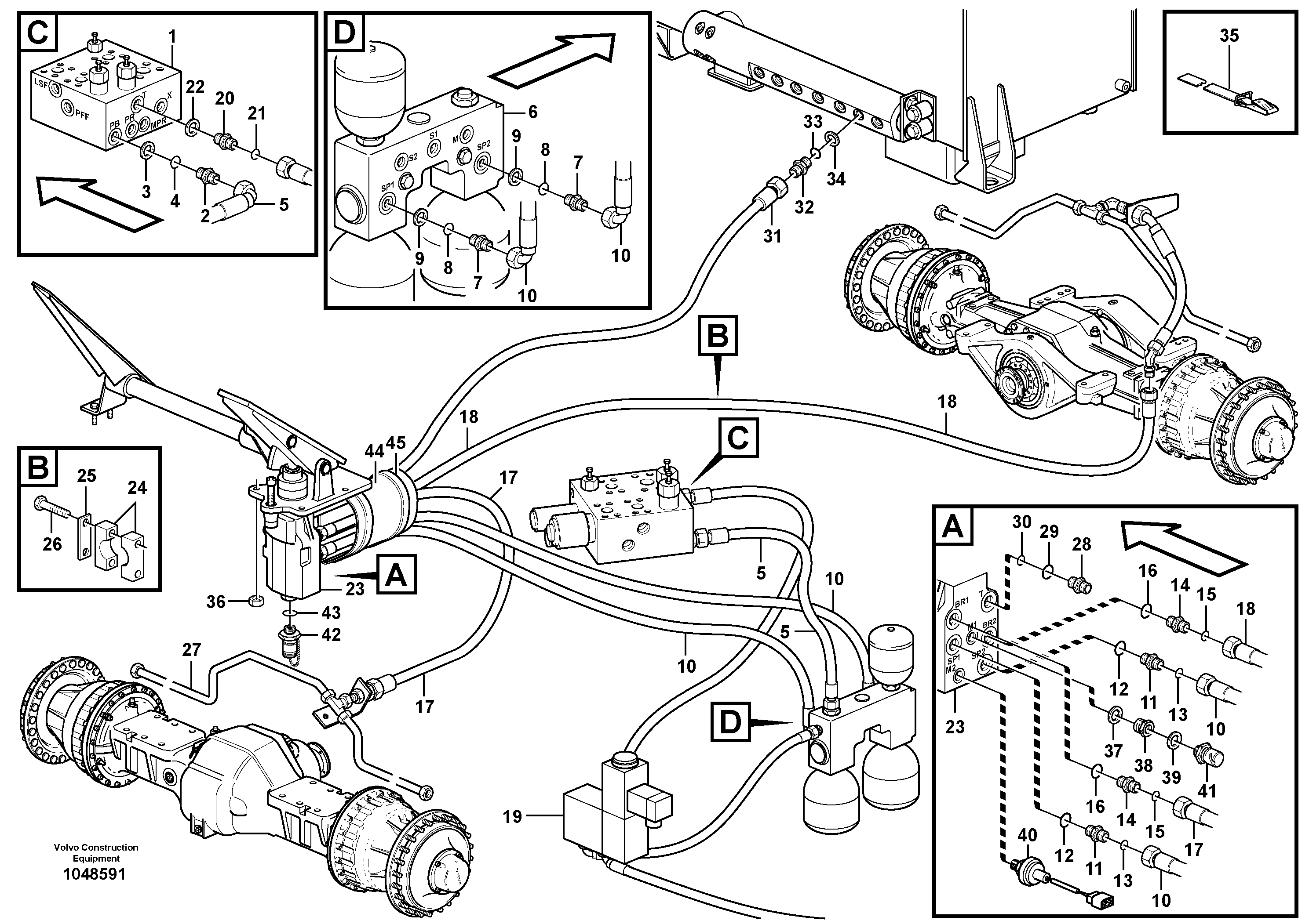 Схема запчастей Volvo L220E - 92638 Brake system L220E SER NO 2001 - 3999