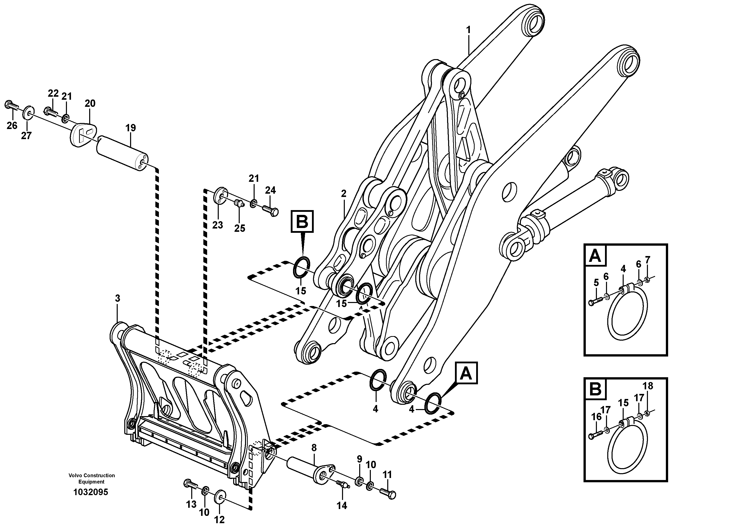 Схема запчастей Volvo L220E - 6982 Assemble attachment bracket L220E SER NO 4003 - 5020